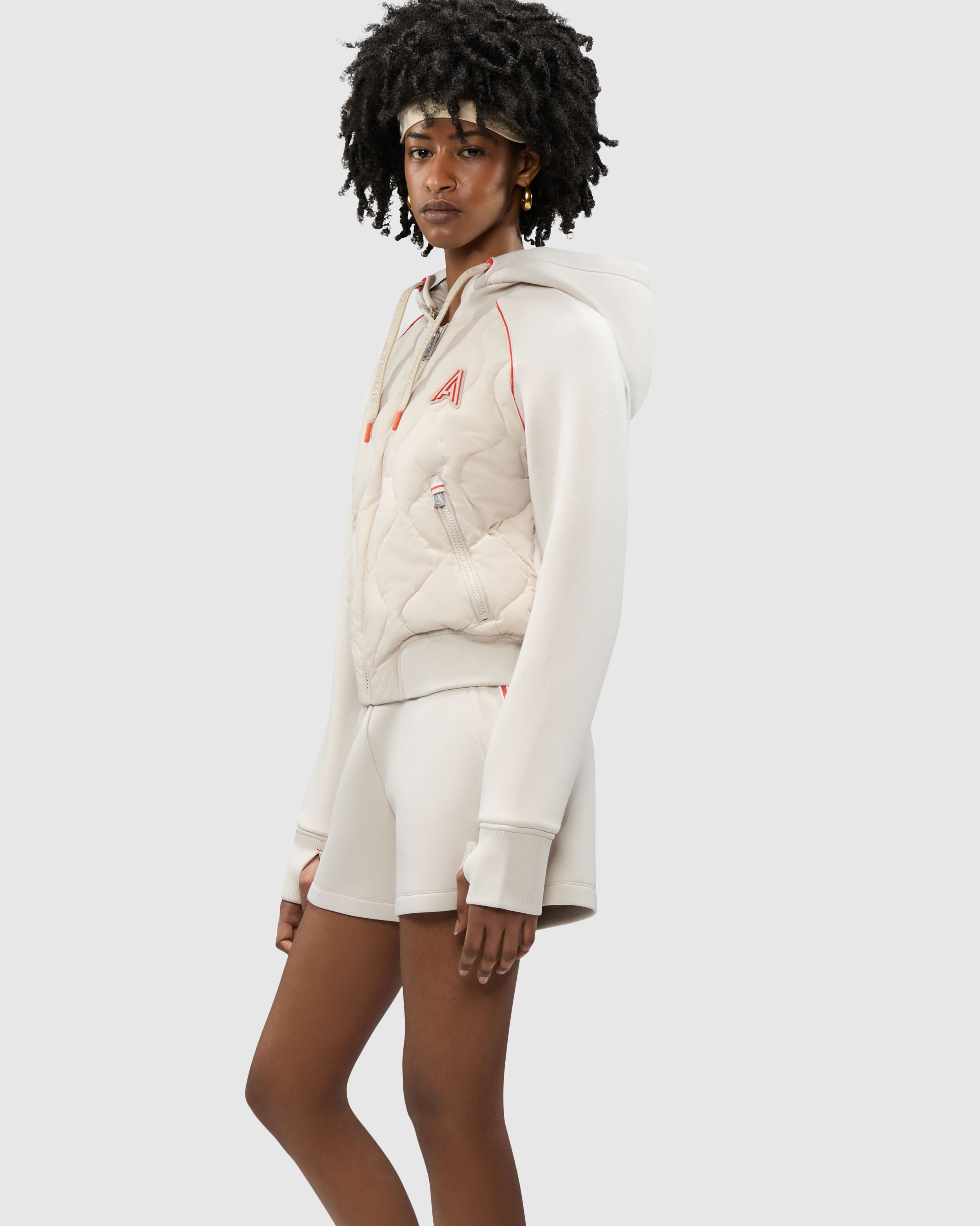 Sorlin Hybrid Insulated Bomber Jacket with Removable Hood