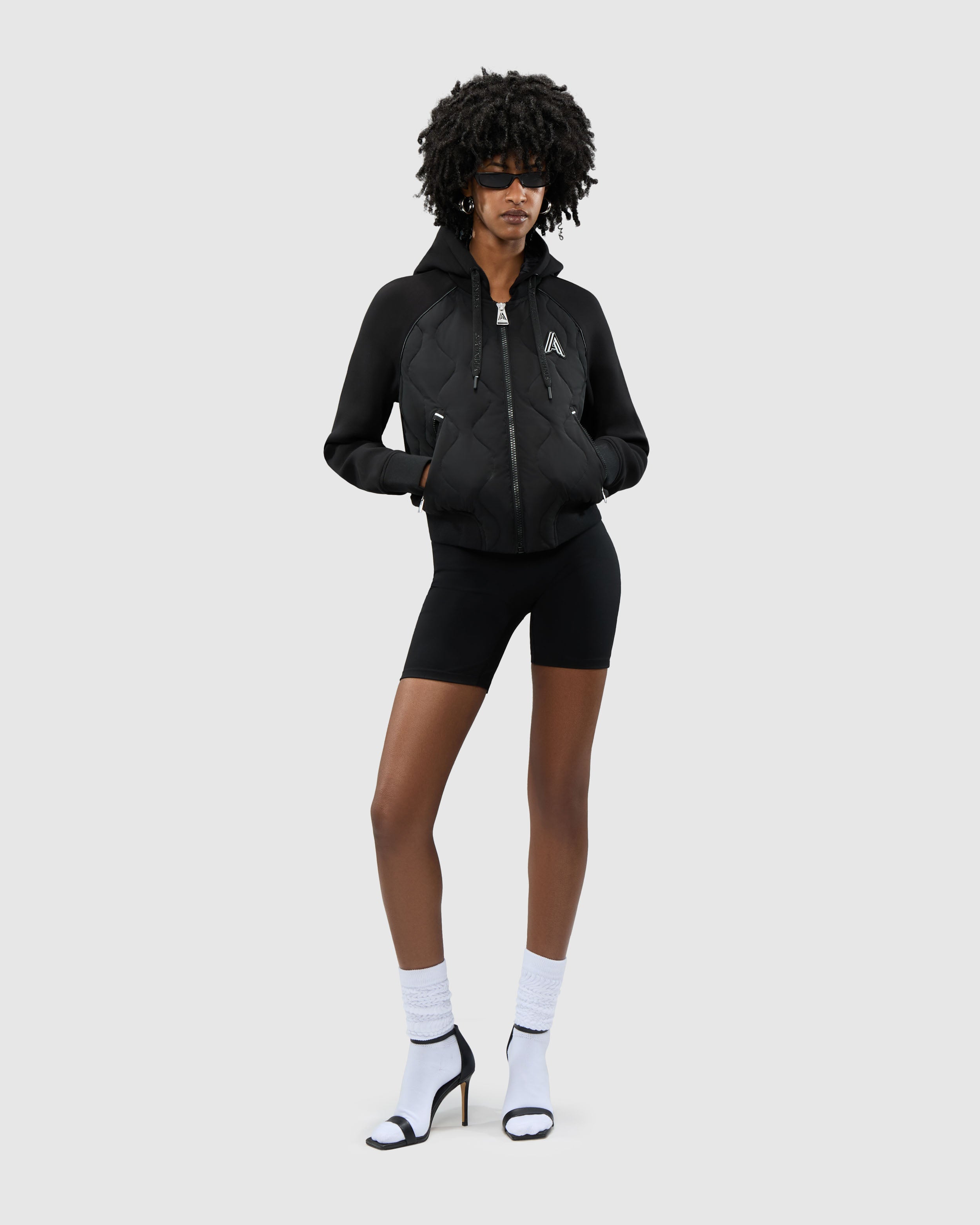 Sorlin Hybrid Insulated Bomber Jacket with Removable Hood