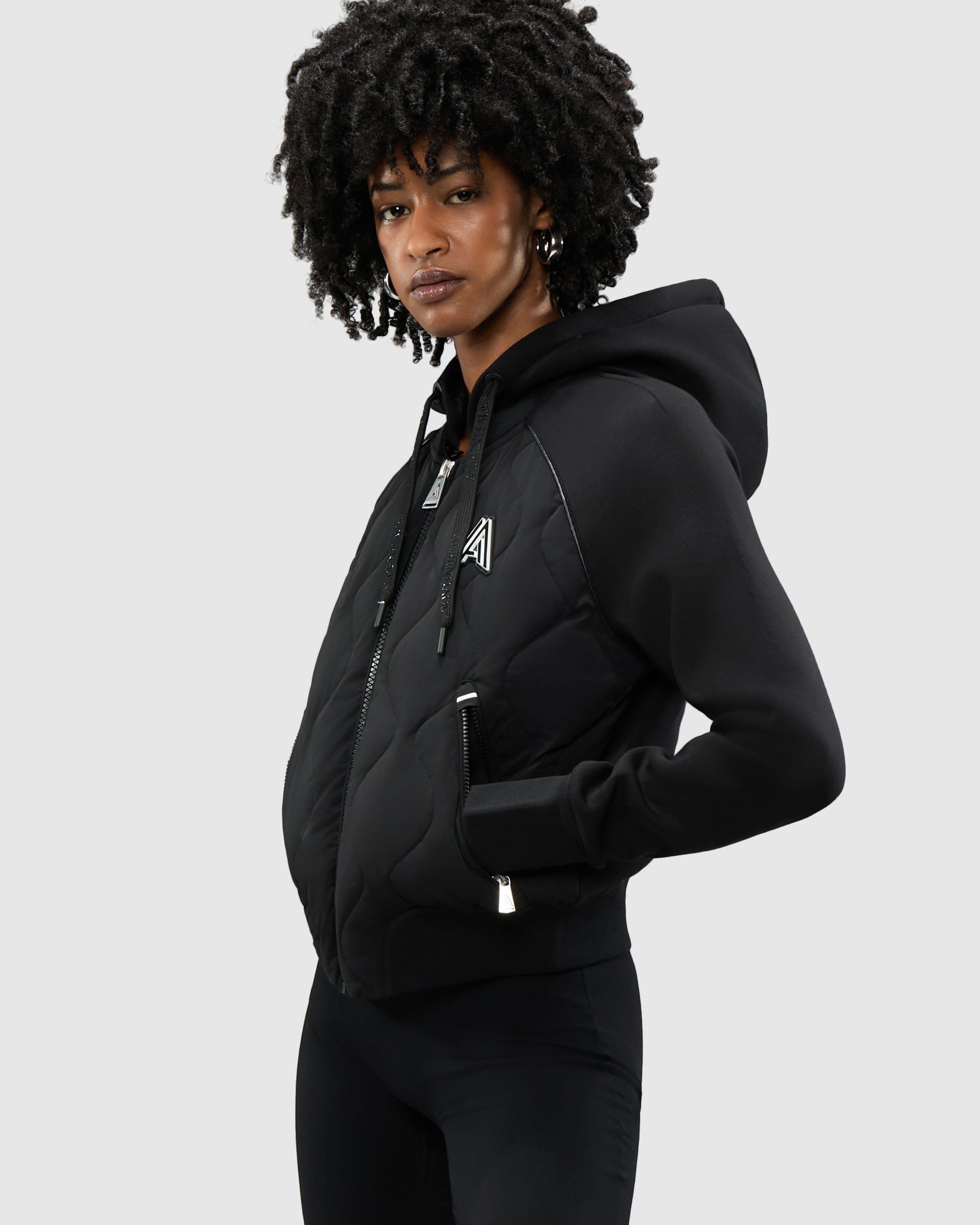 Sorlin Hybrid Insulated Bomber Jacket with Removable Hood