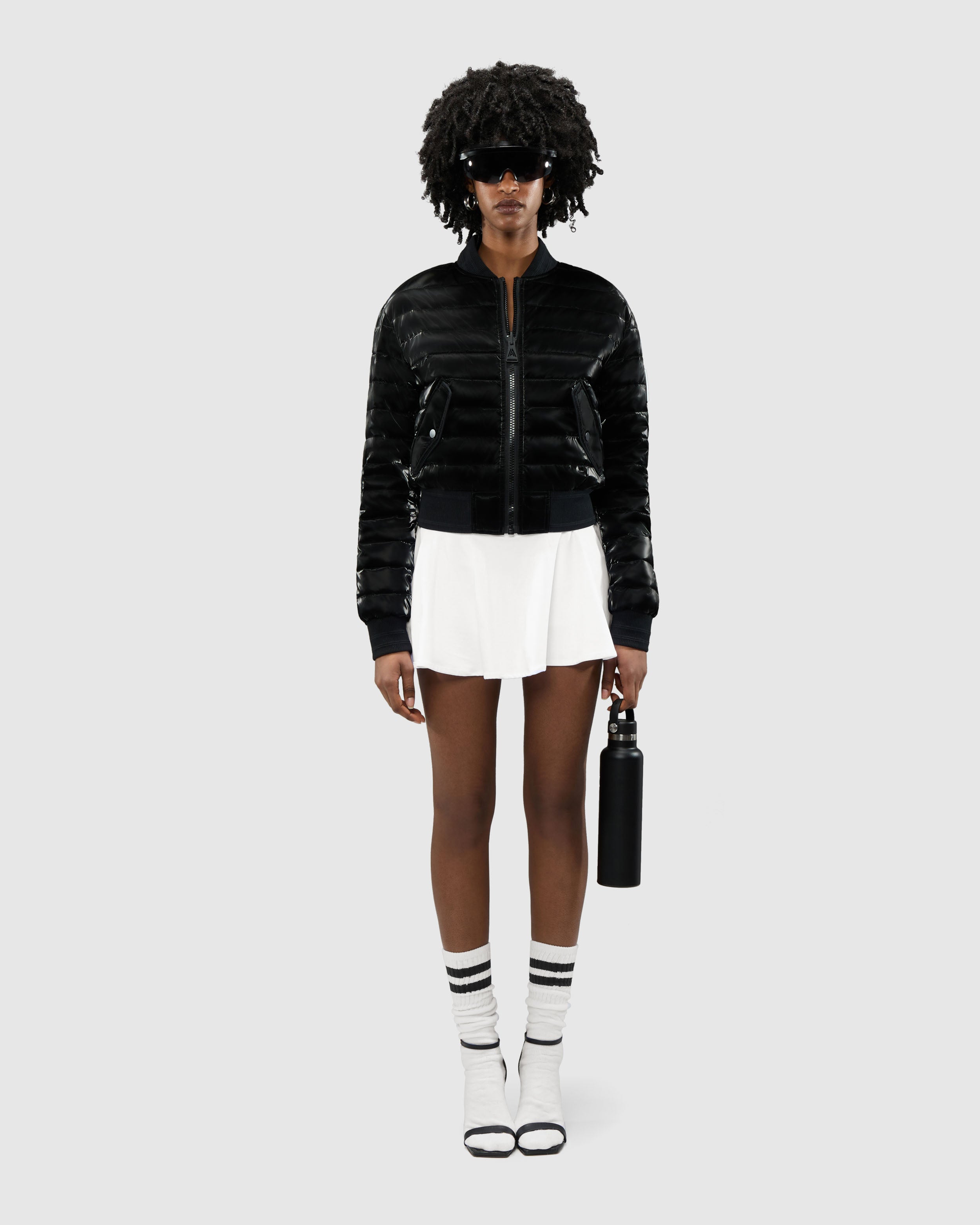 Cluza Reversible Quilted Bomber Jacket