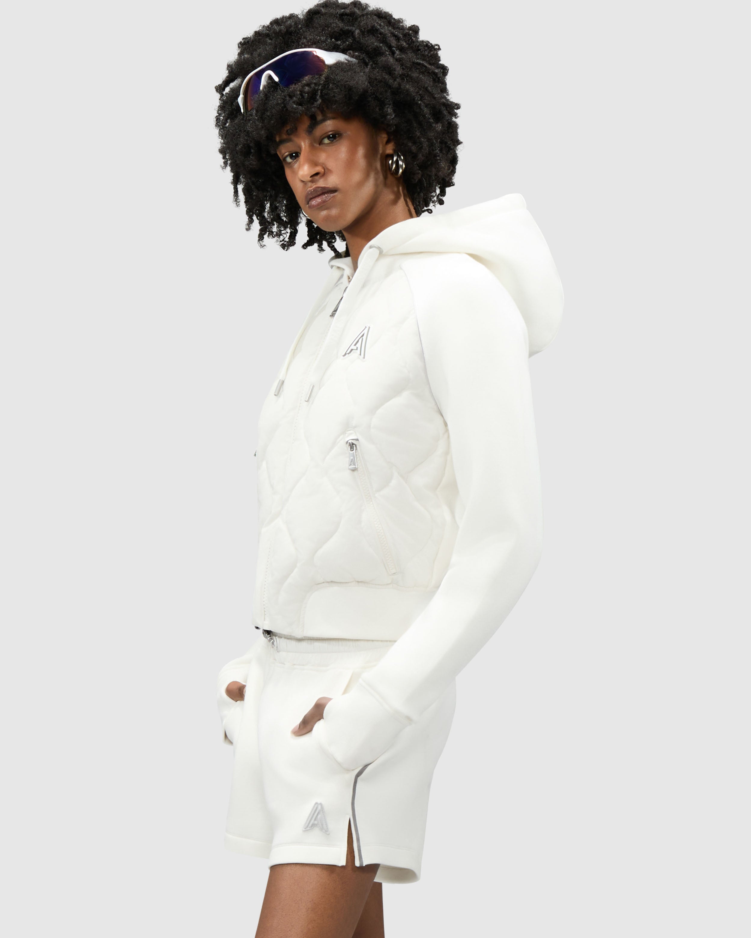 Sorlin Hybrid Insulated Bomber Jacket with Removable Hood