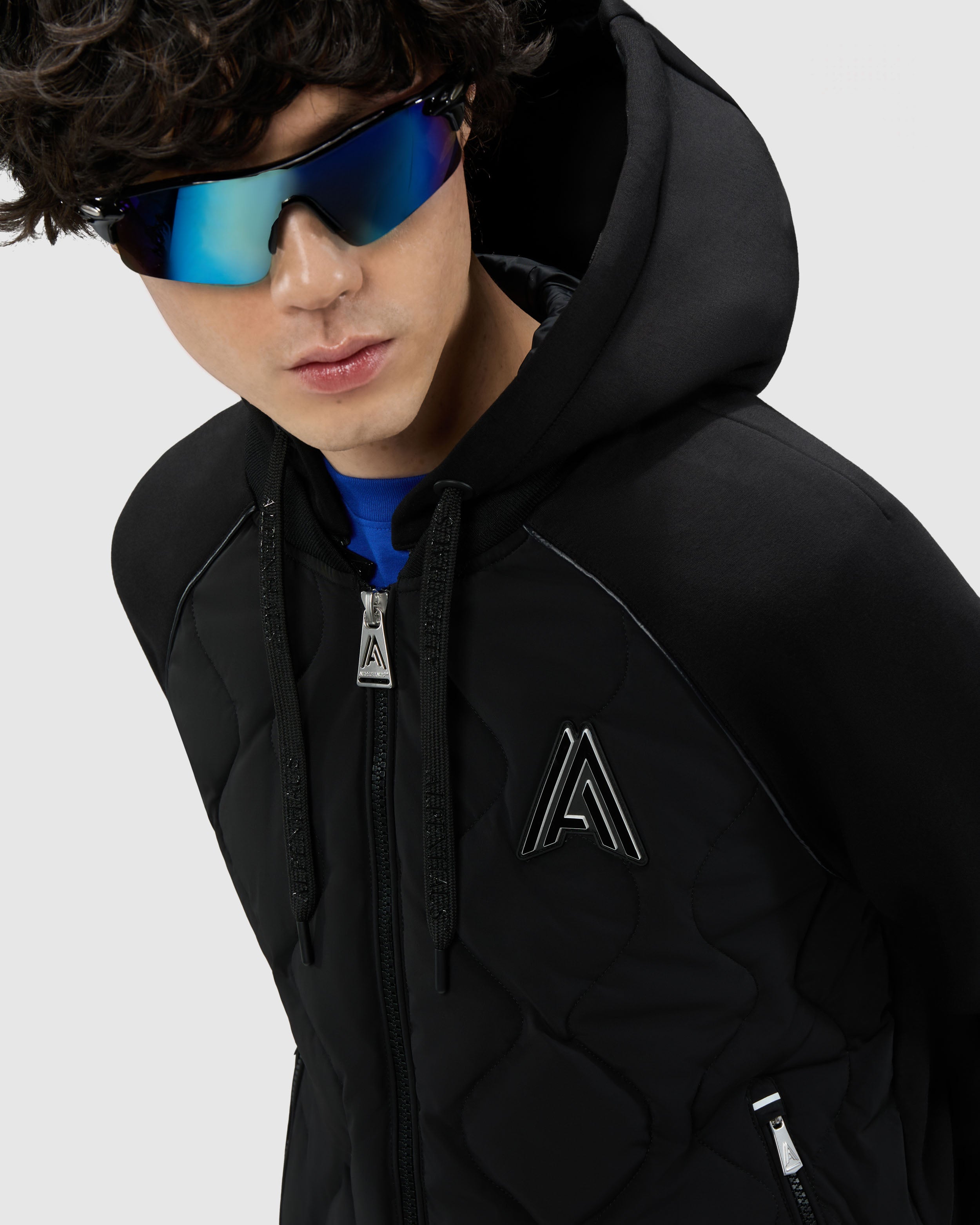 Bornant Hybrid Insulated Bomber Jacket with Removable Hood
