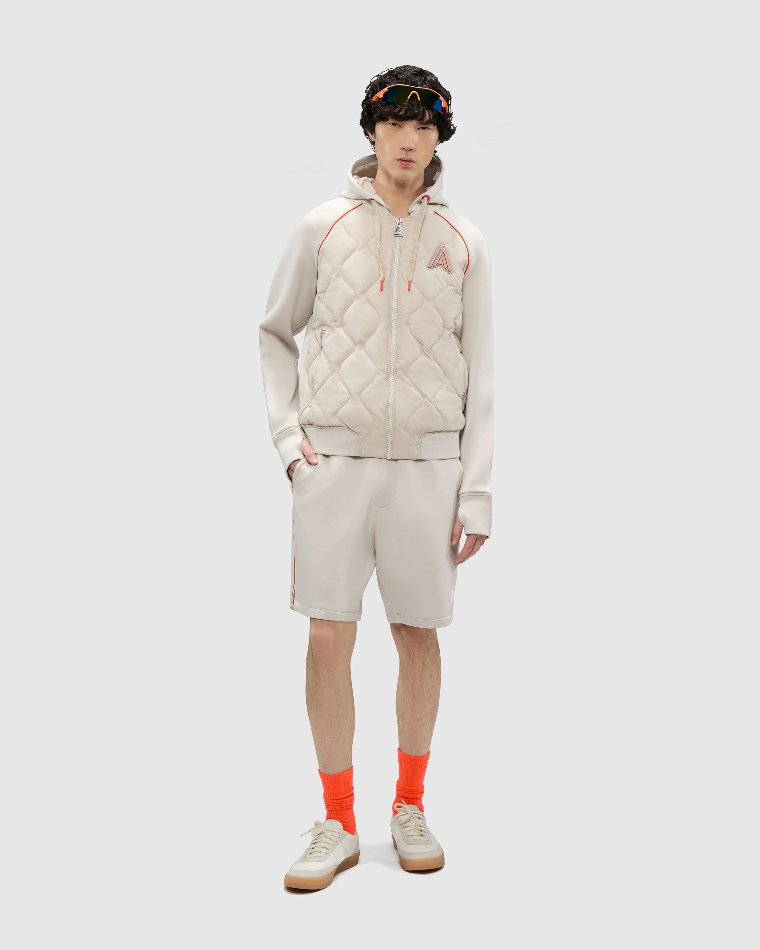 Bornant Hybrid Insulated Bomber Jacket with Removable Hood