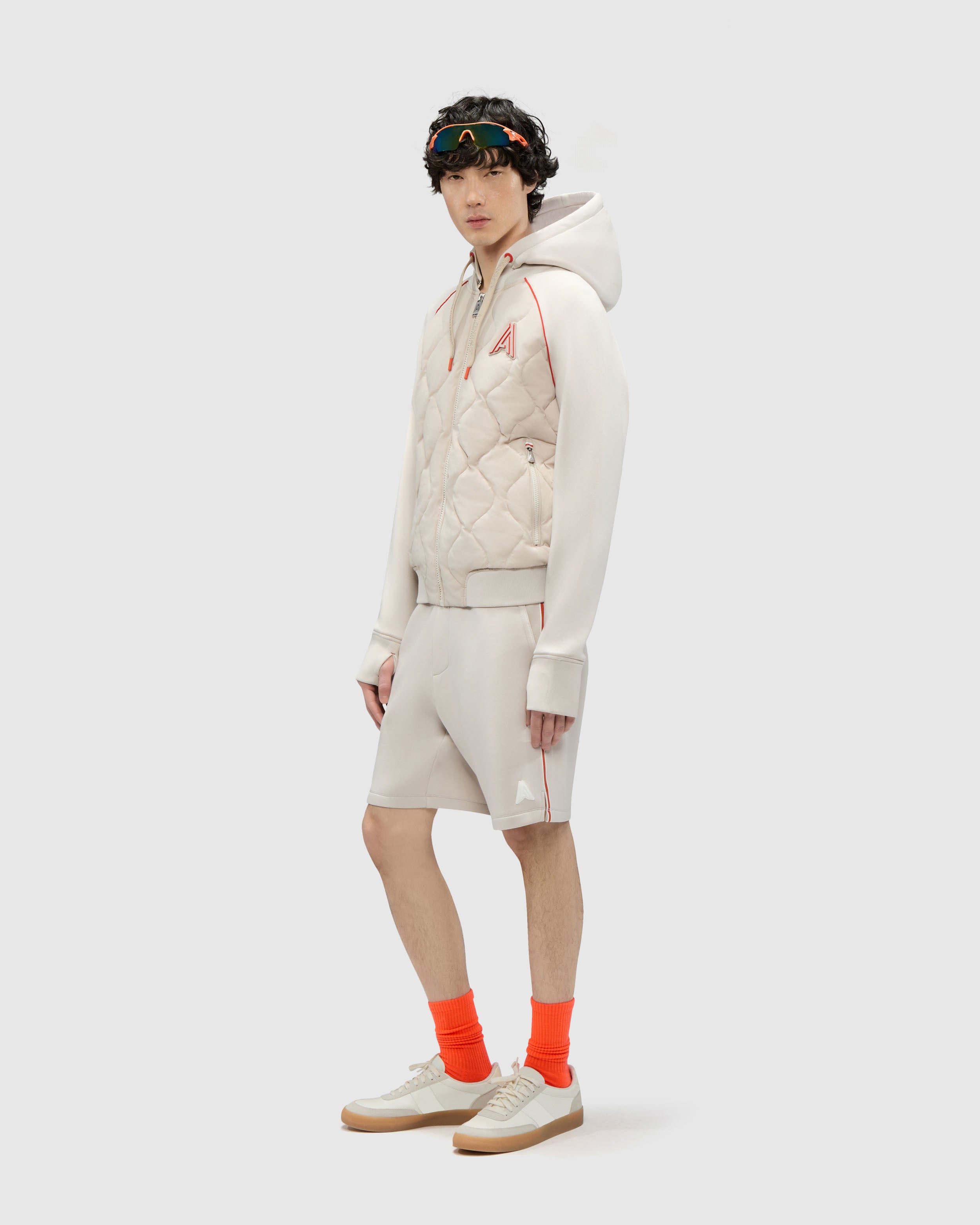 Bornant Hybrid Insulated Bomber Jacket with Removable Hood