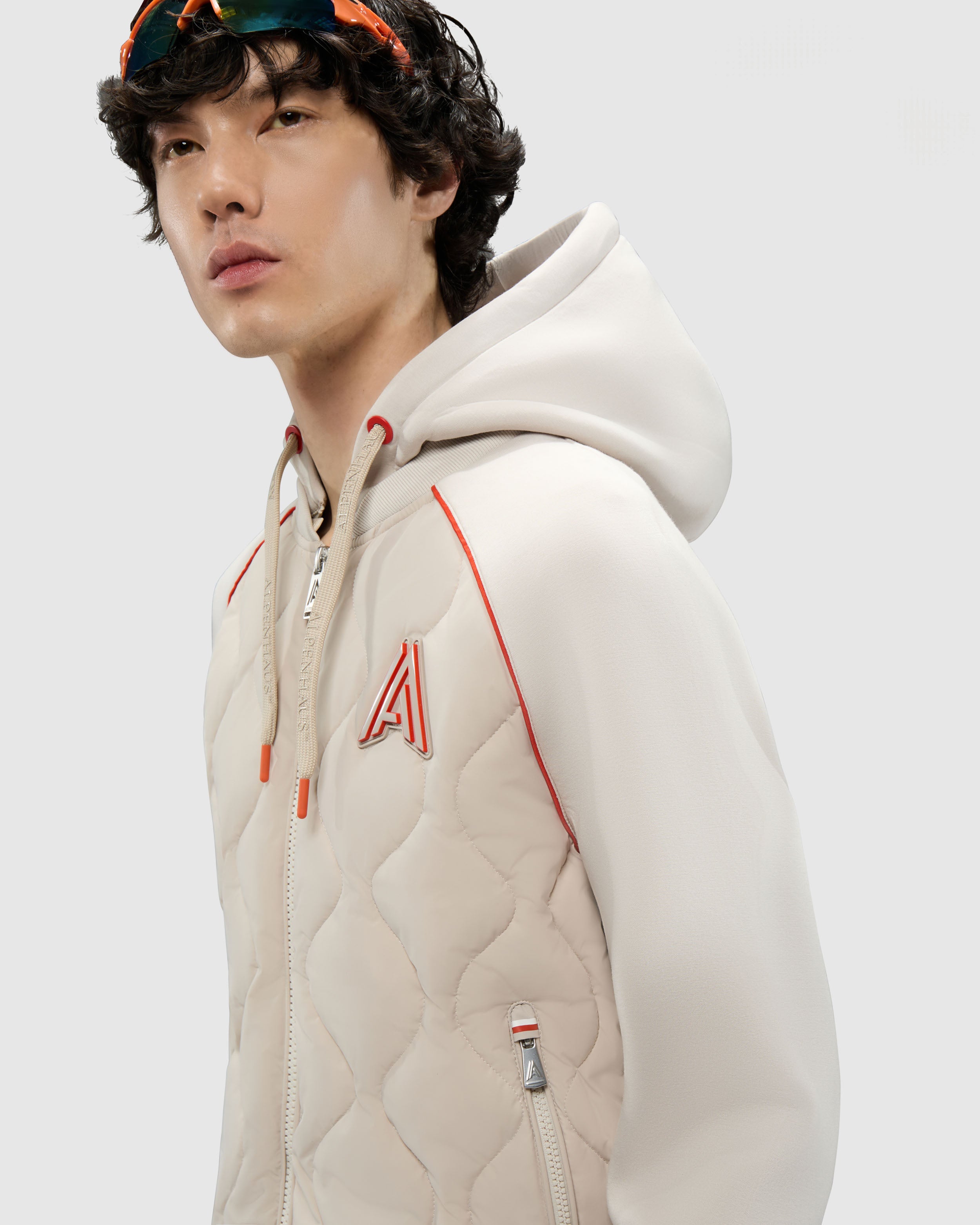 Bornant Hybrid Insulated Bomber Jacket with Removable Hood