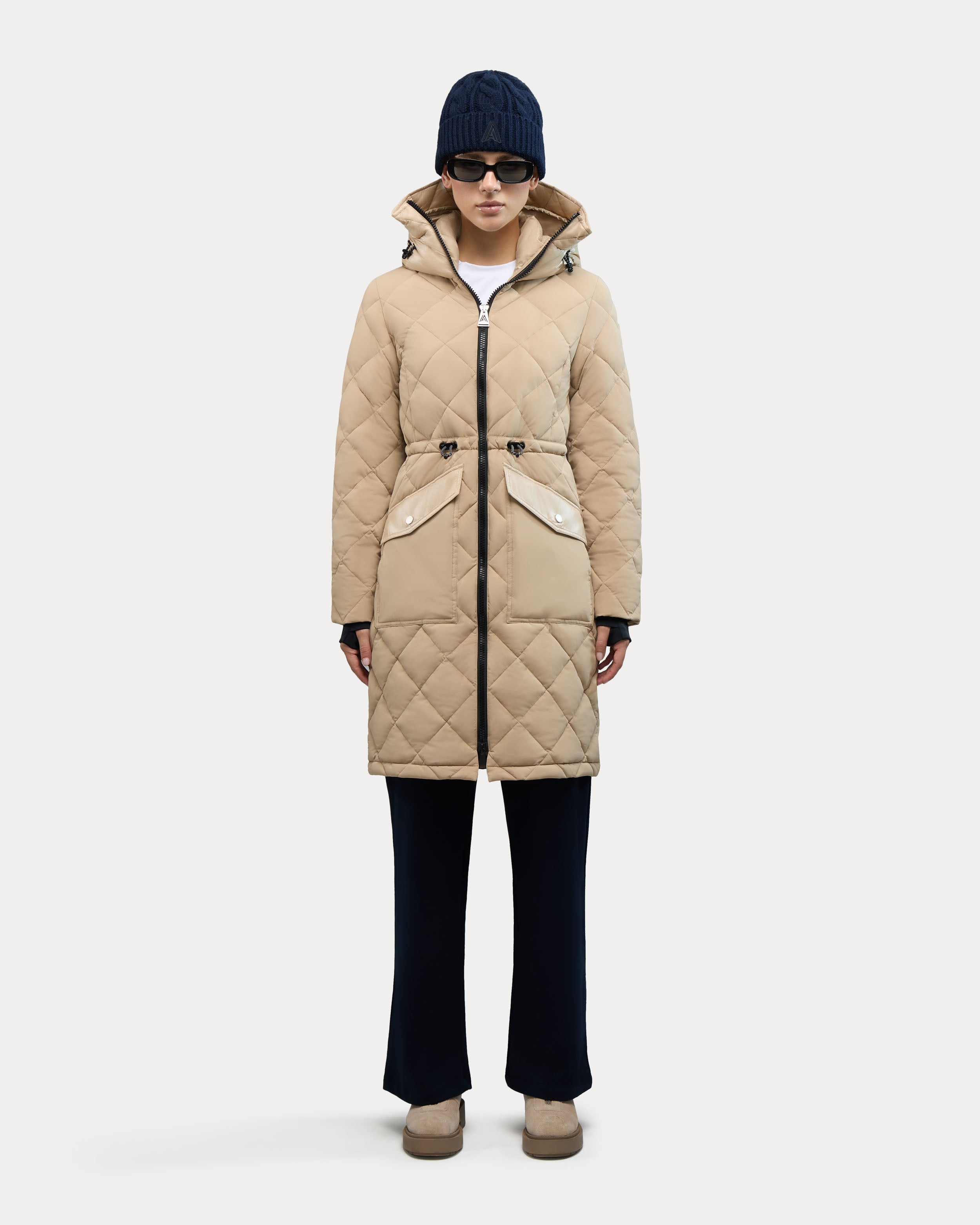 Arly Elongated Hybrid Lightweight Puffer Coat