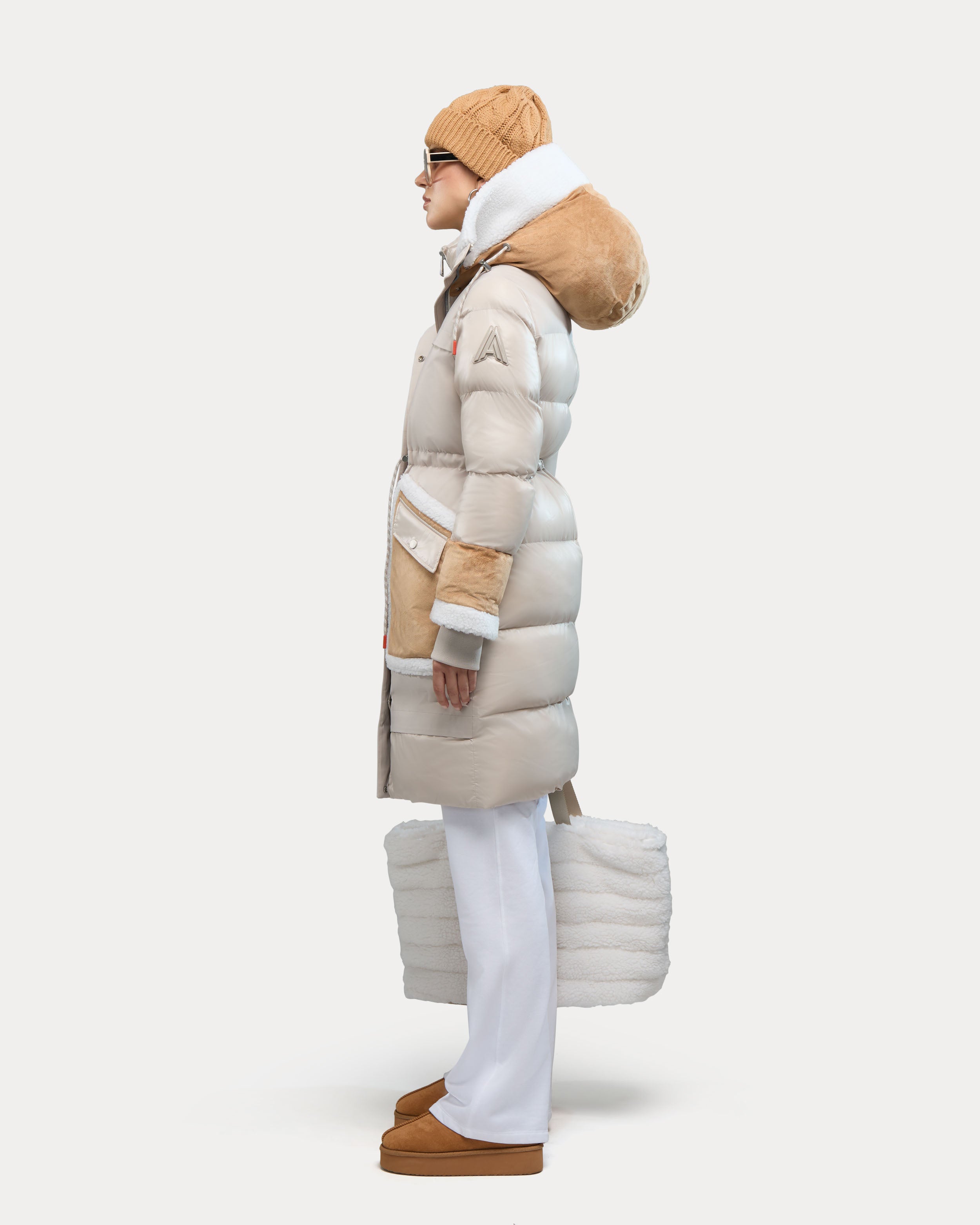 Malet parka polaire pour femme avec motifs mixtes