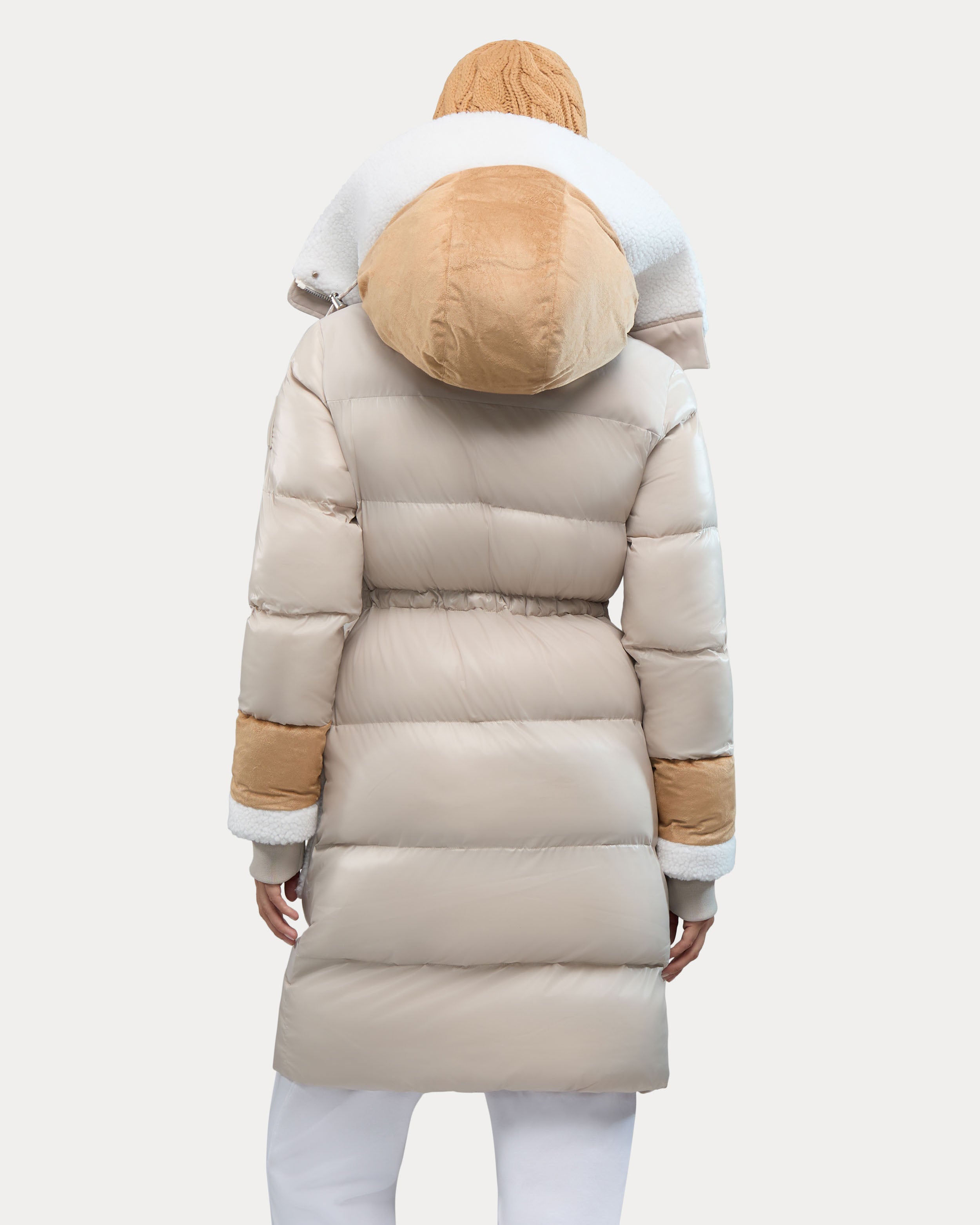 Malet parka polaire pour femme avec motifs mixtes