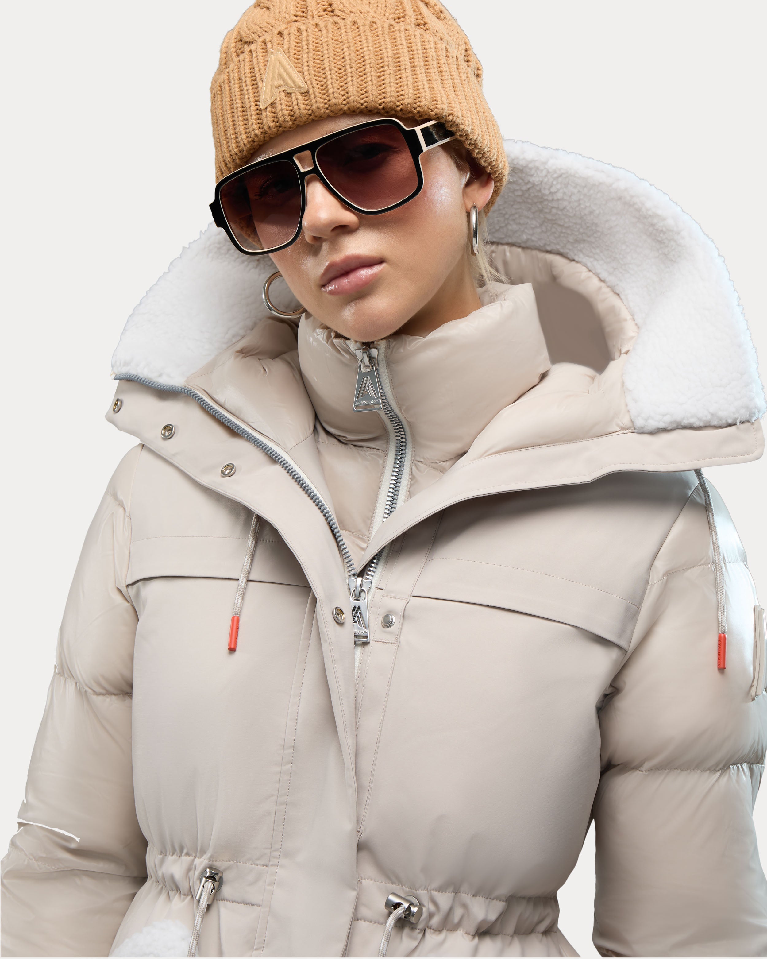 Malet parka polaire pour femme avec motifs mixtes