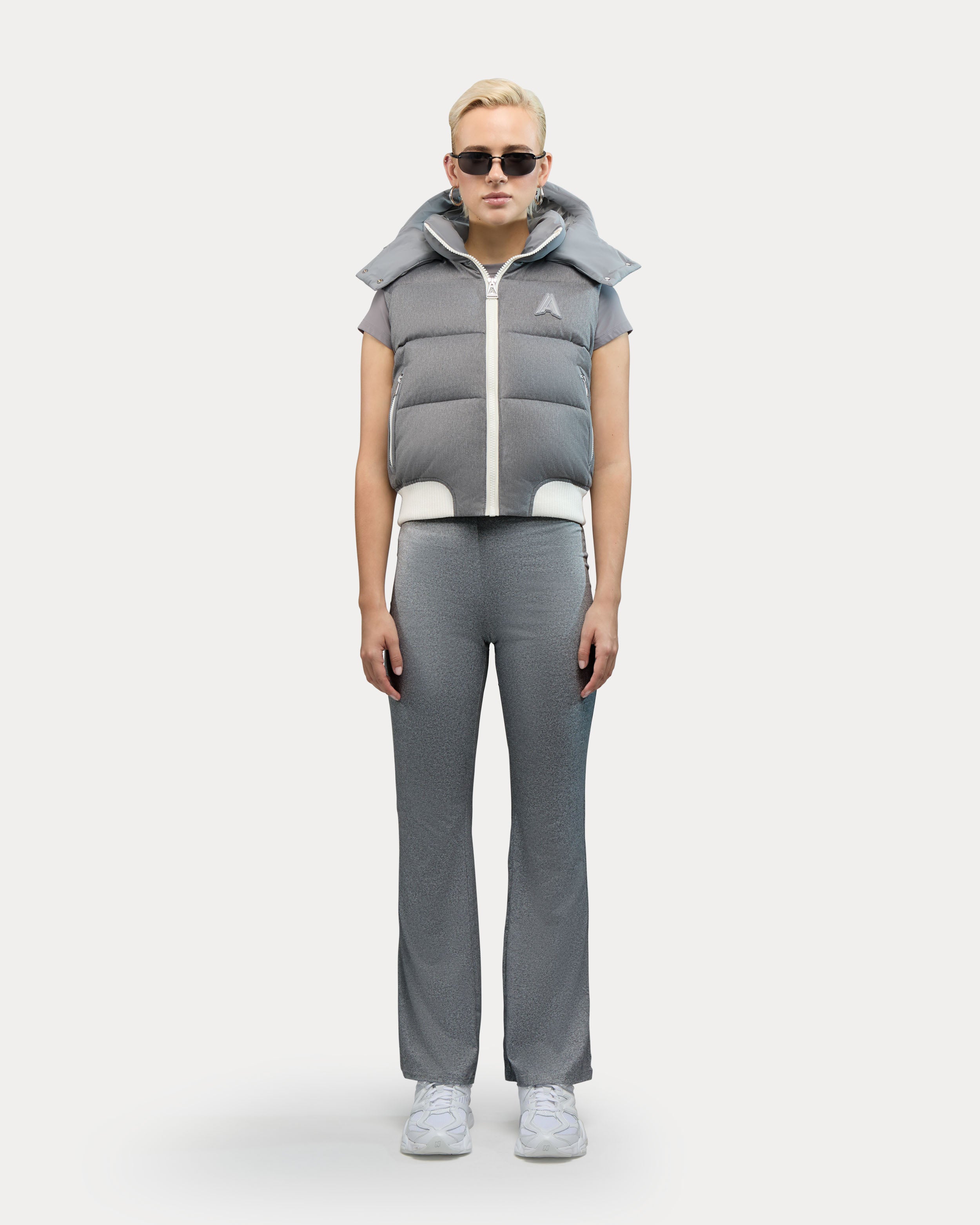 Pariset Cropped Puffer Bomber with Detachable Sleeves