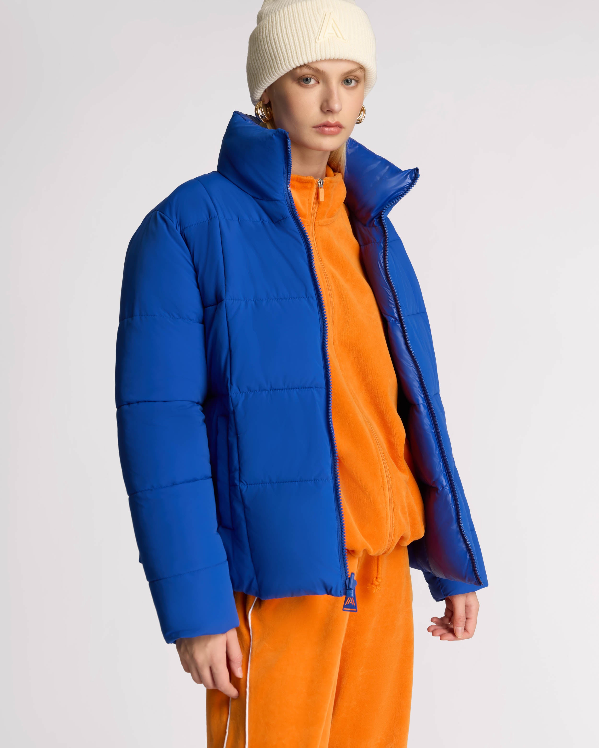 Manteau Matelassé Réversible 2-en-1 Winekka avec écharpe Surdimensionnée Amovible