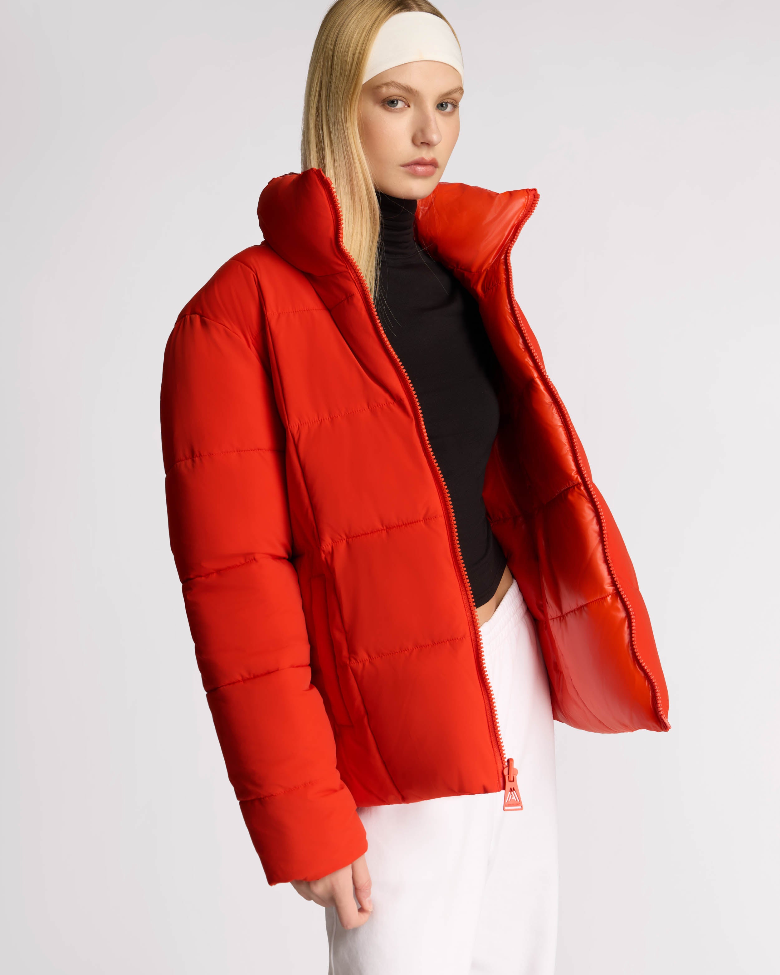 Manteau Matelassé Réversible 2-en-1 Winekka avec écharpe Surdimensionnée Amovible