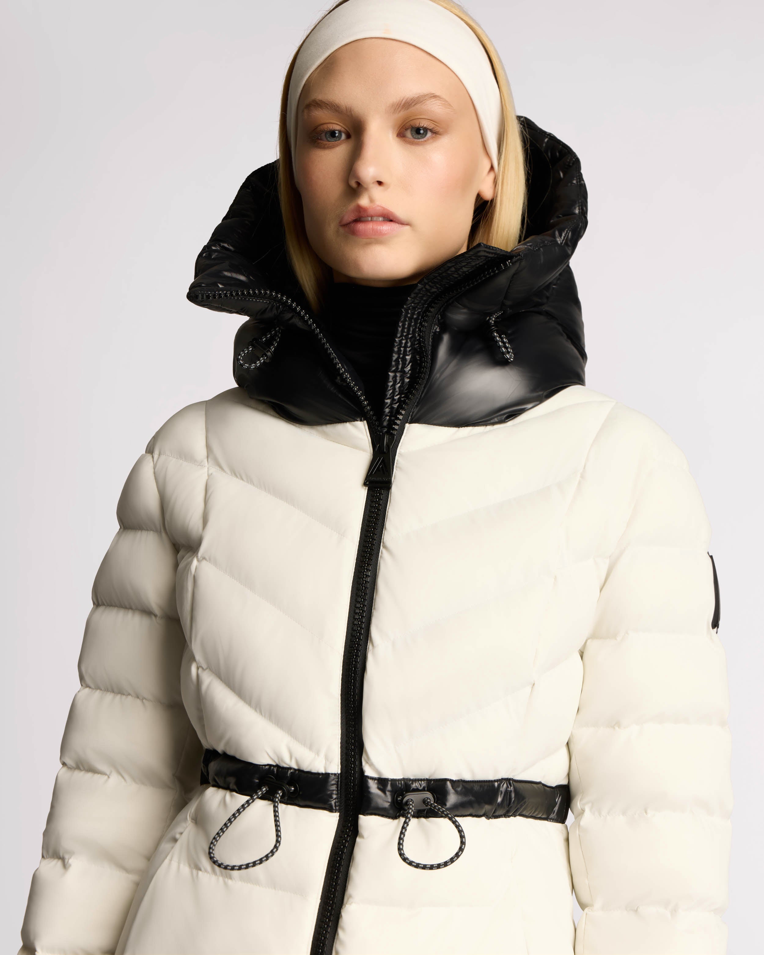 Lonnen herringbone channel quilted hooded coat online