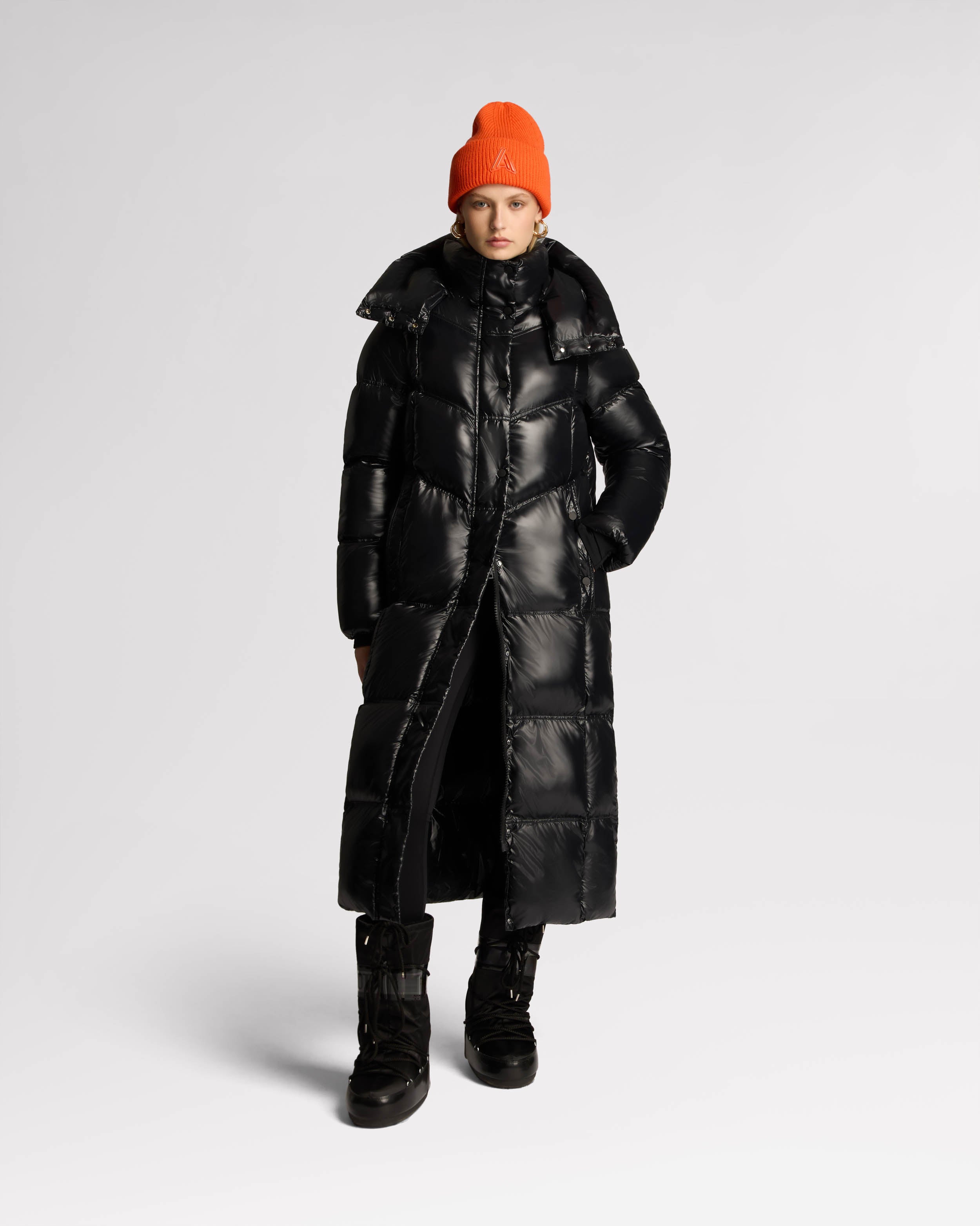 Meribel Quilted Maxi Puffer with Removable Hood