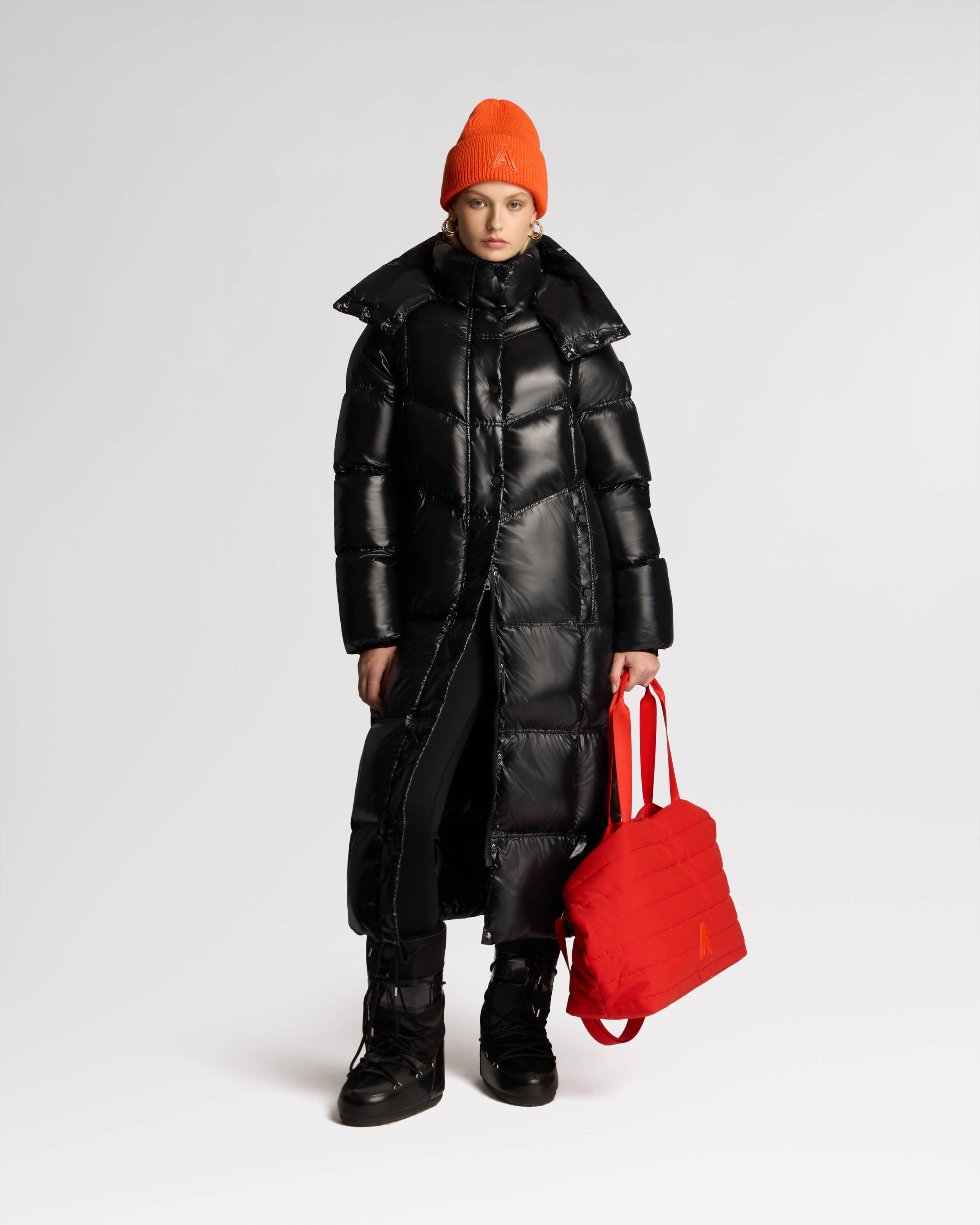 Meribel Quilted Maxi Puffer with Removable Hood