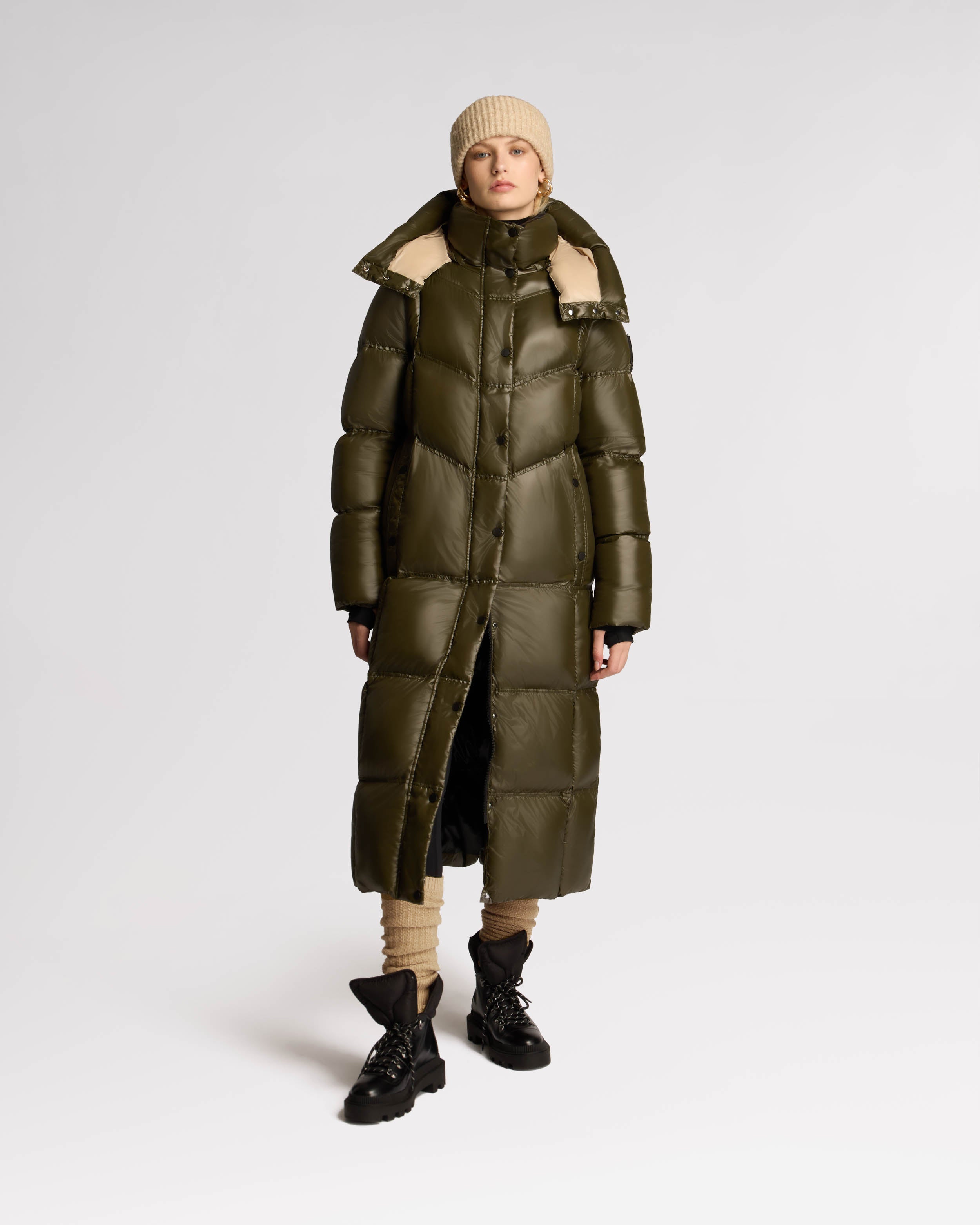 Meribel Quilted Maxi Puffer with Removable Hood