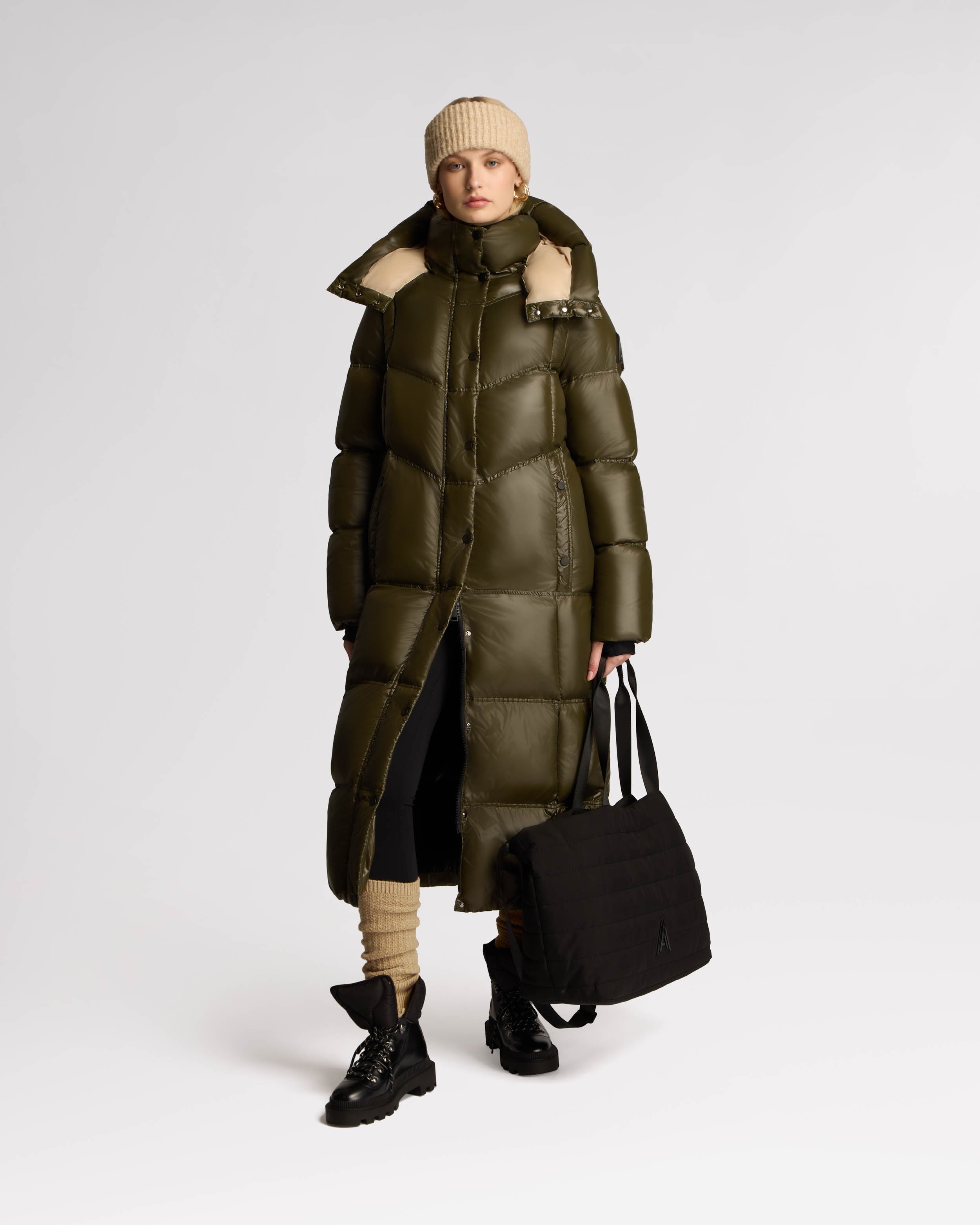 Meribel Quilted Maxi Puffer with Removable Hood