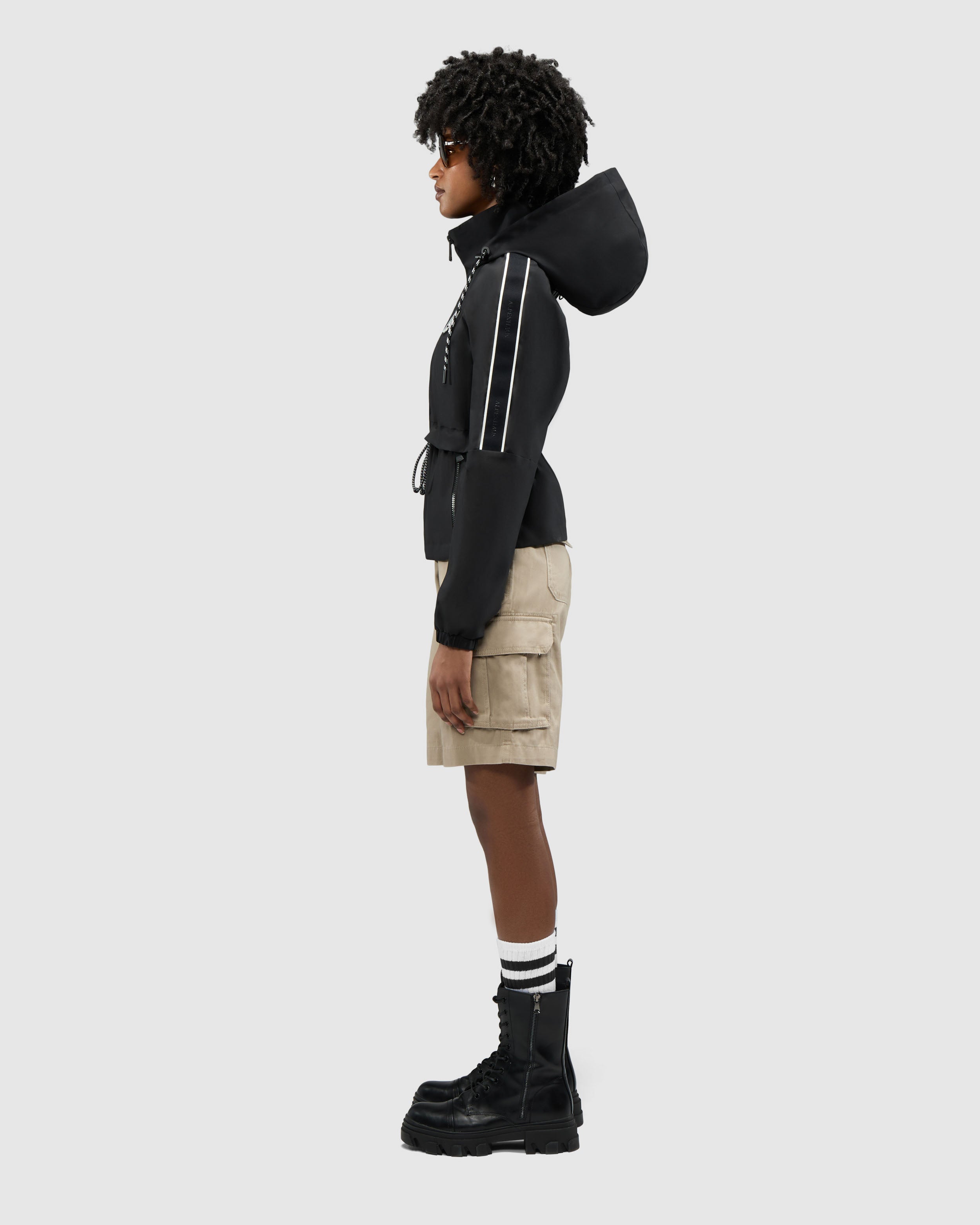 Enneth Hooded Windbreaker with Adjustable waist