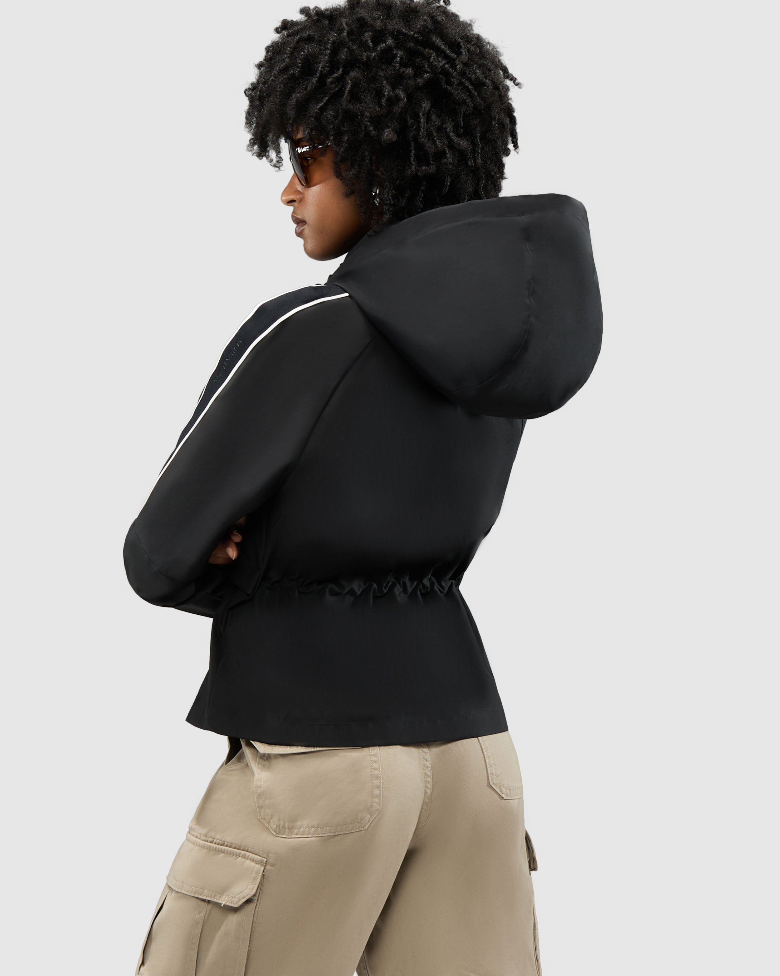 Enneth Hooded Windbreaker with Adjustable waist