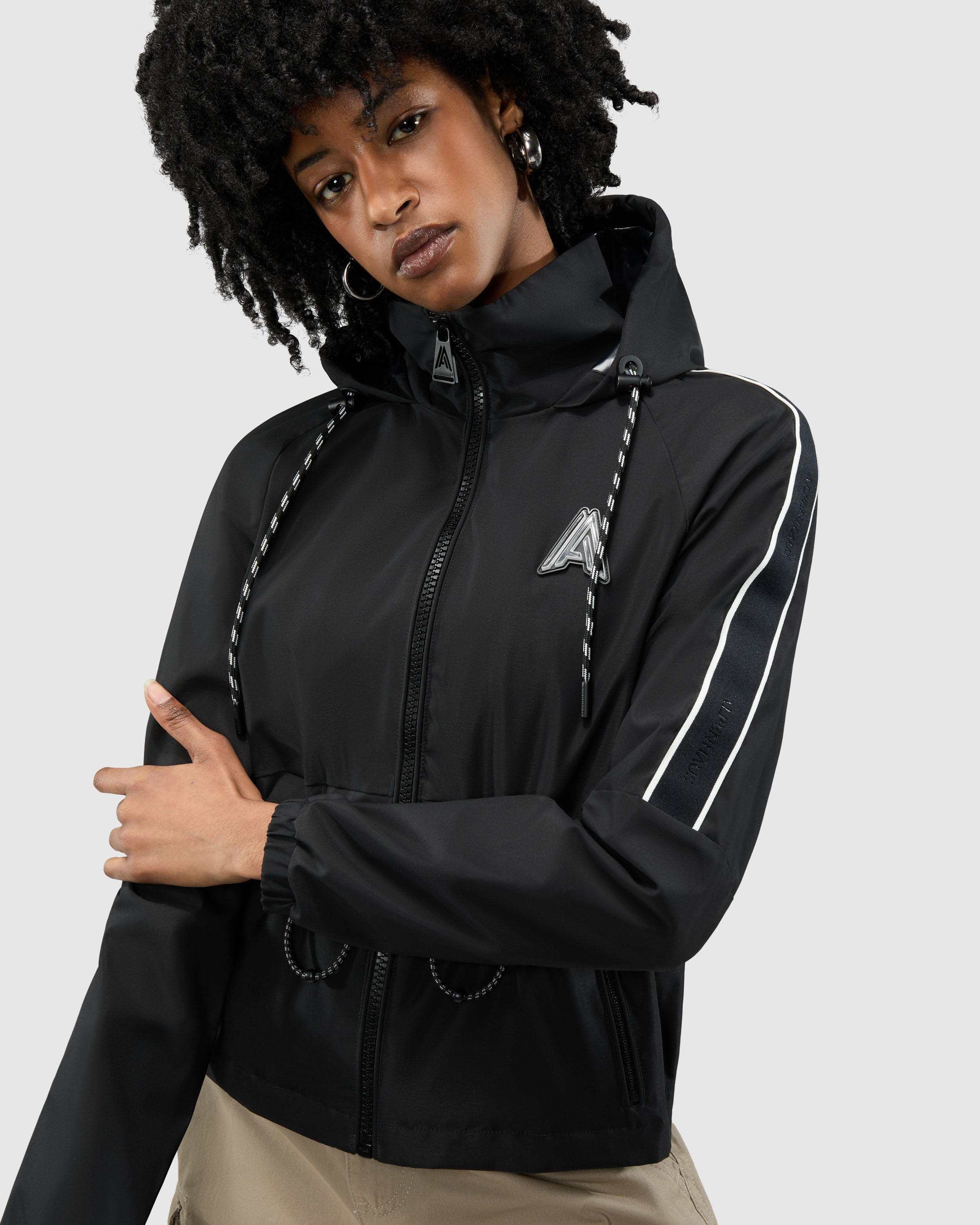 Enneth Hooded Windbreaker with Adjustable waist