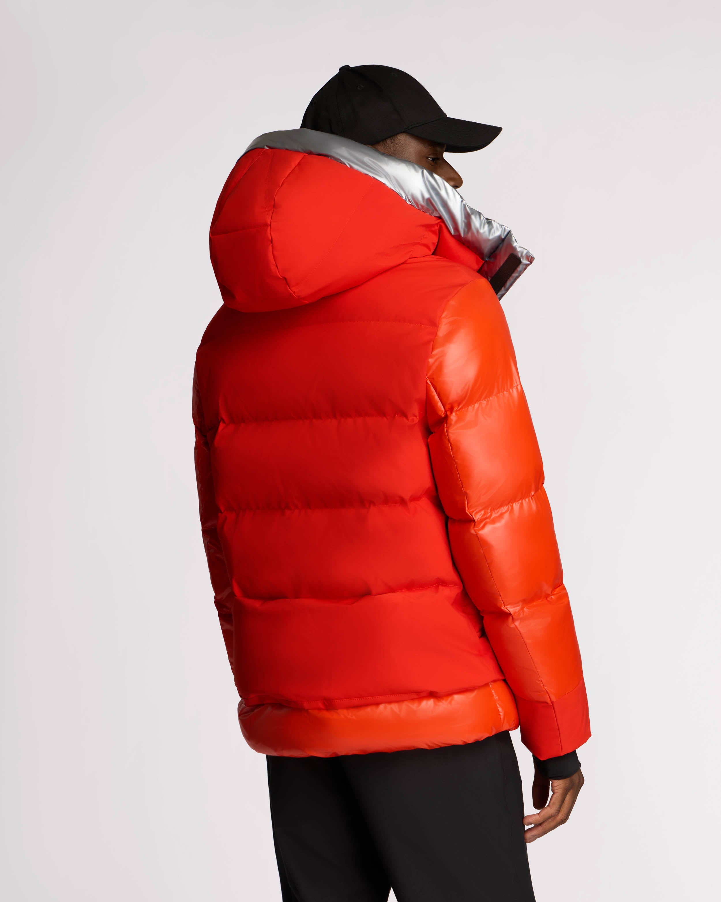 Farlin Mixed Media Relaxed Fit Puffer with Removable Hood