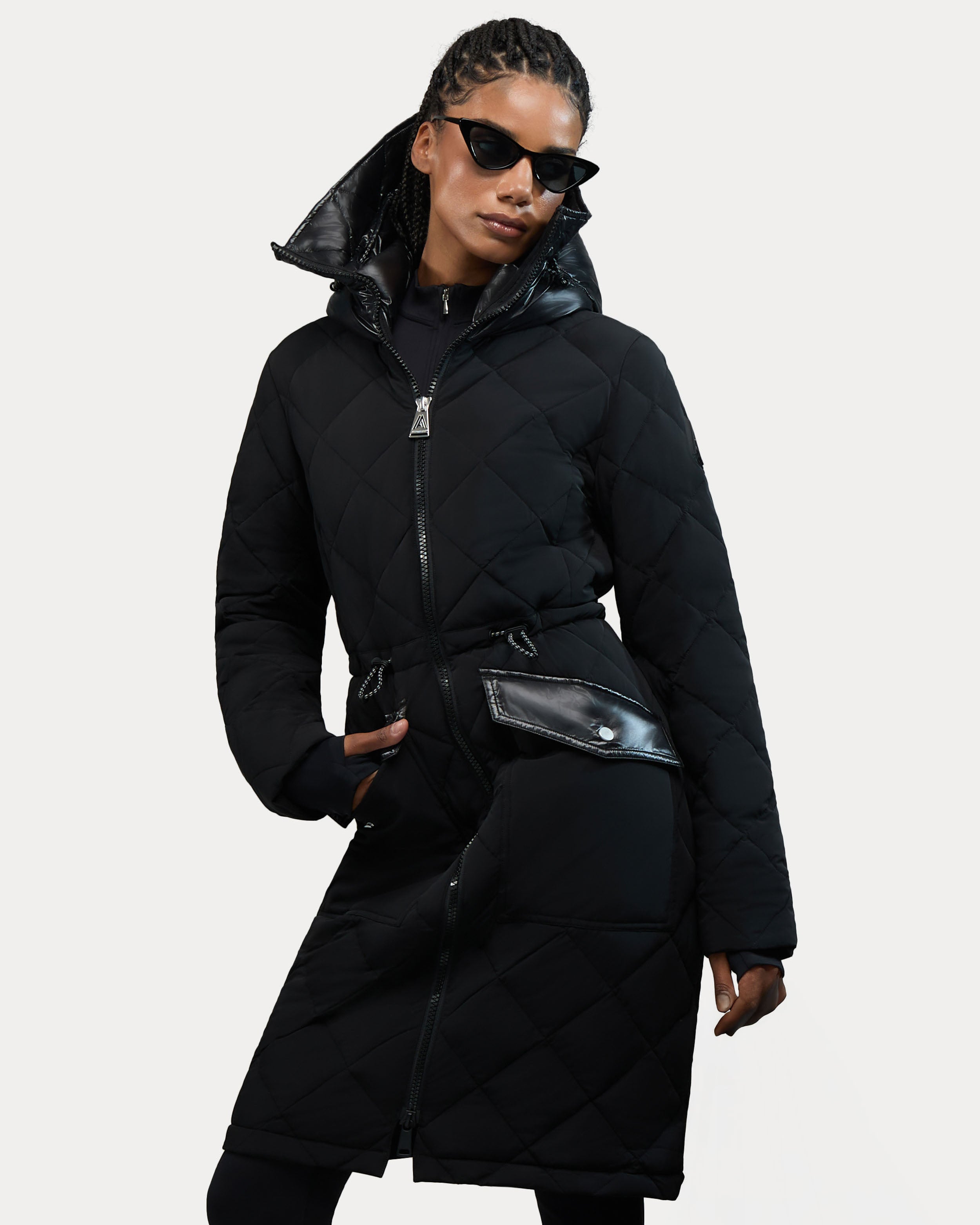 Arly manteau bouffant léger hybride allongé pour femme