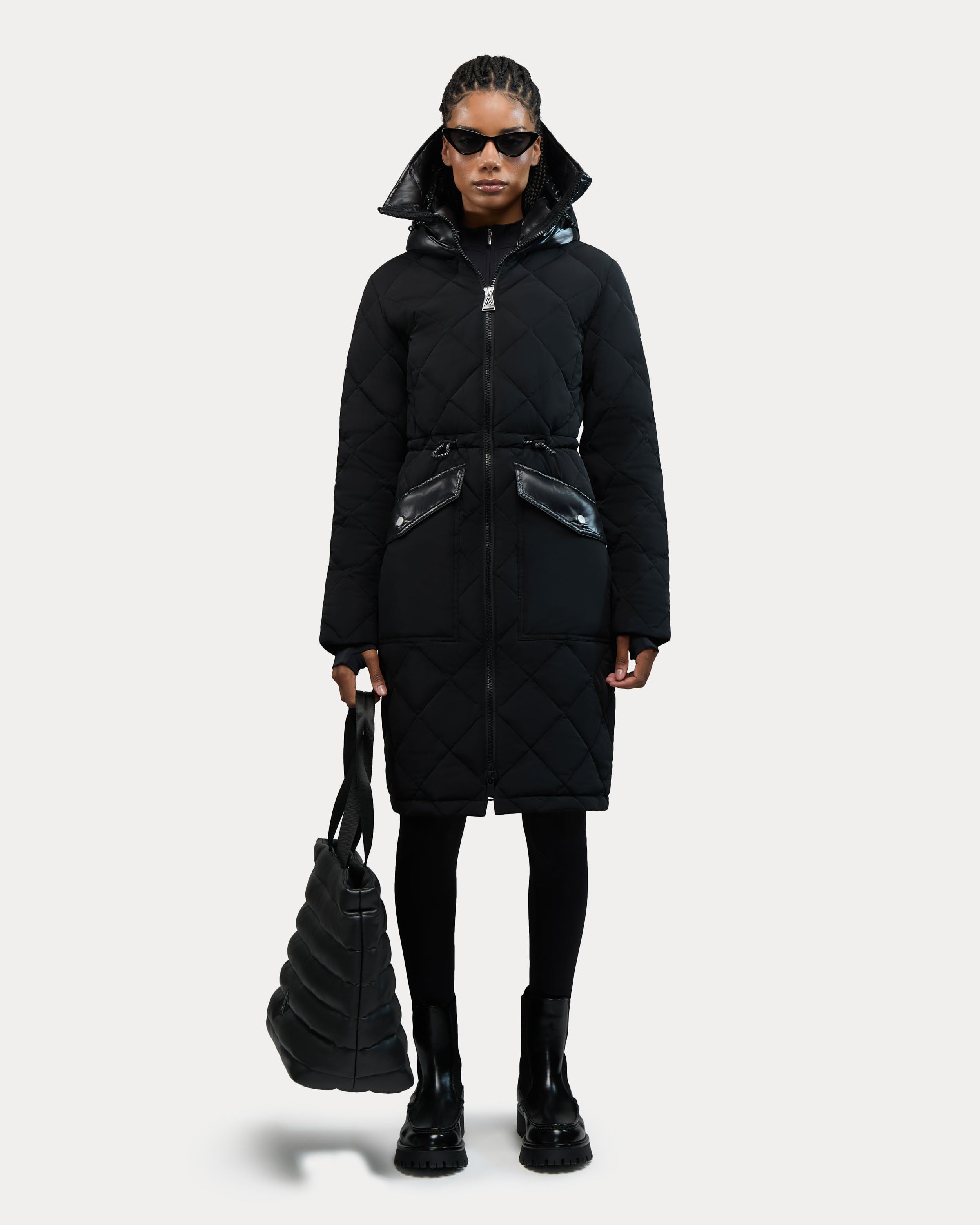 Arly Elongated Hybrid Lightweight Puffer Coat