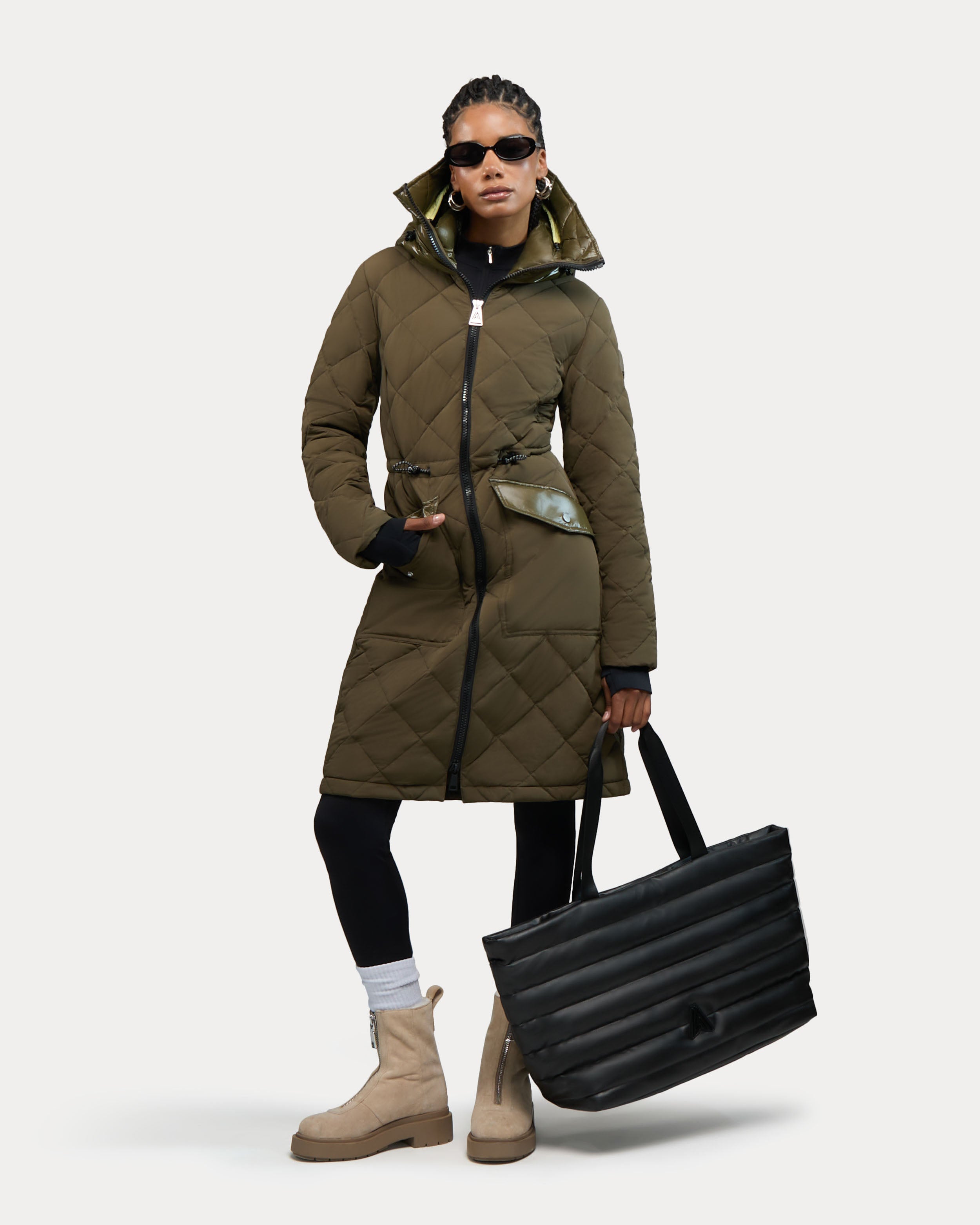 Arly manteau bouffant léger hybride allongé pour femme