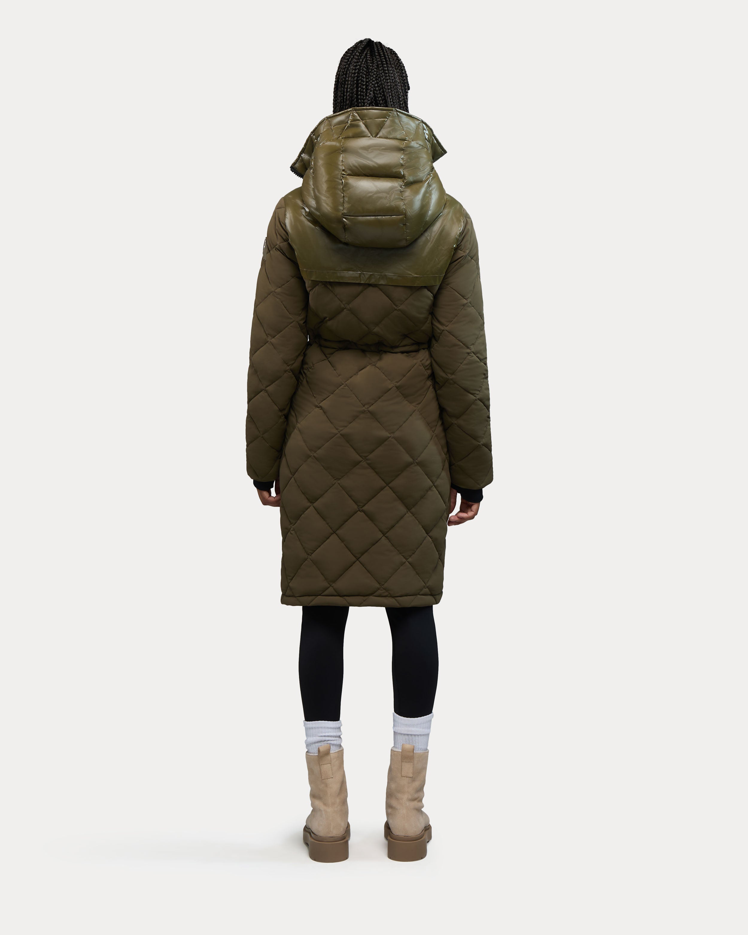 Arly manteau bouffant léger hybride allongé pour femme