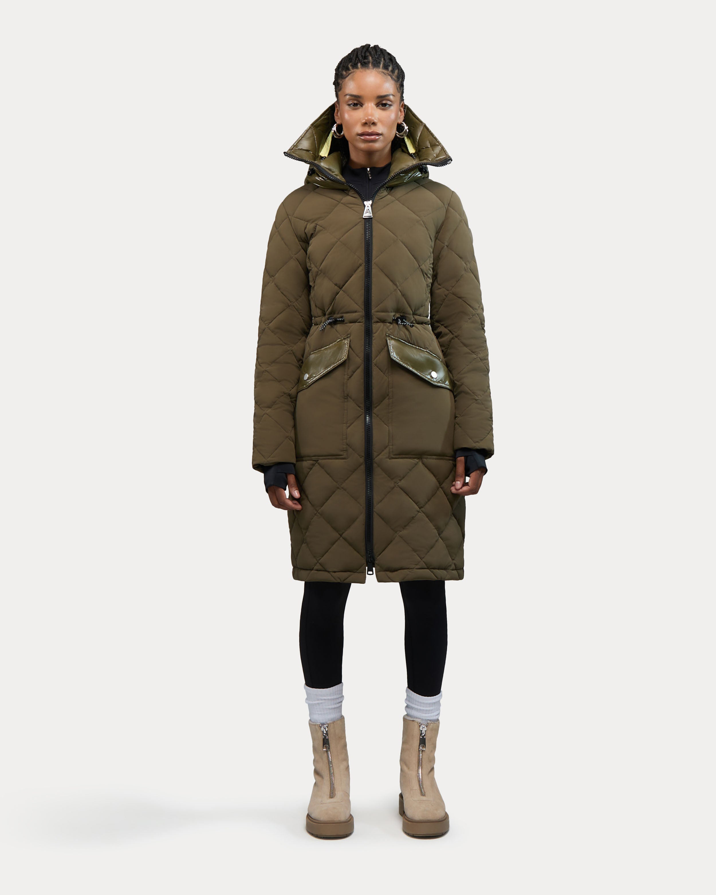 Arly Elongated Hybrid Lightweight Puffer Coat