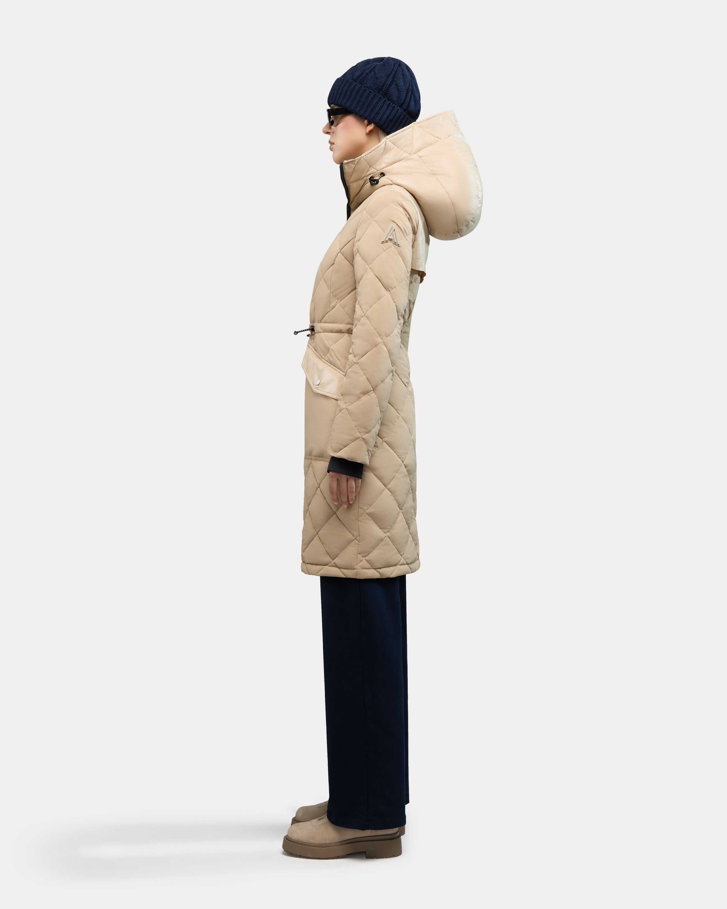 Arly manteau bouffant léger hybride allongé pour femme