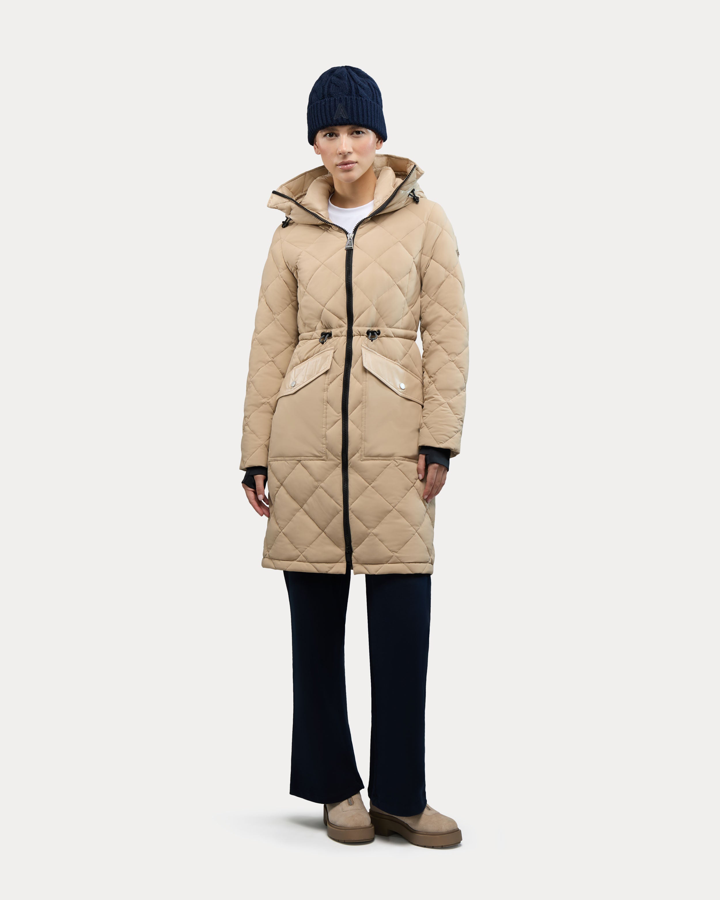 Arly manteau bouffant léger hybride allongé pour femme