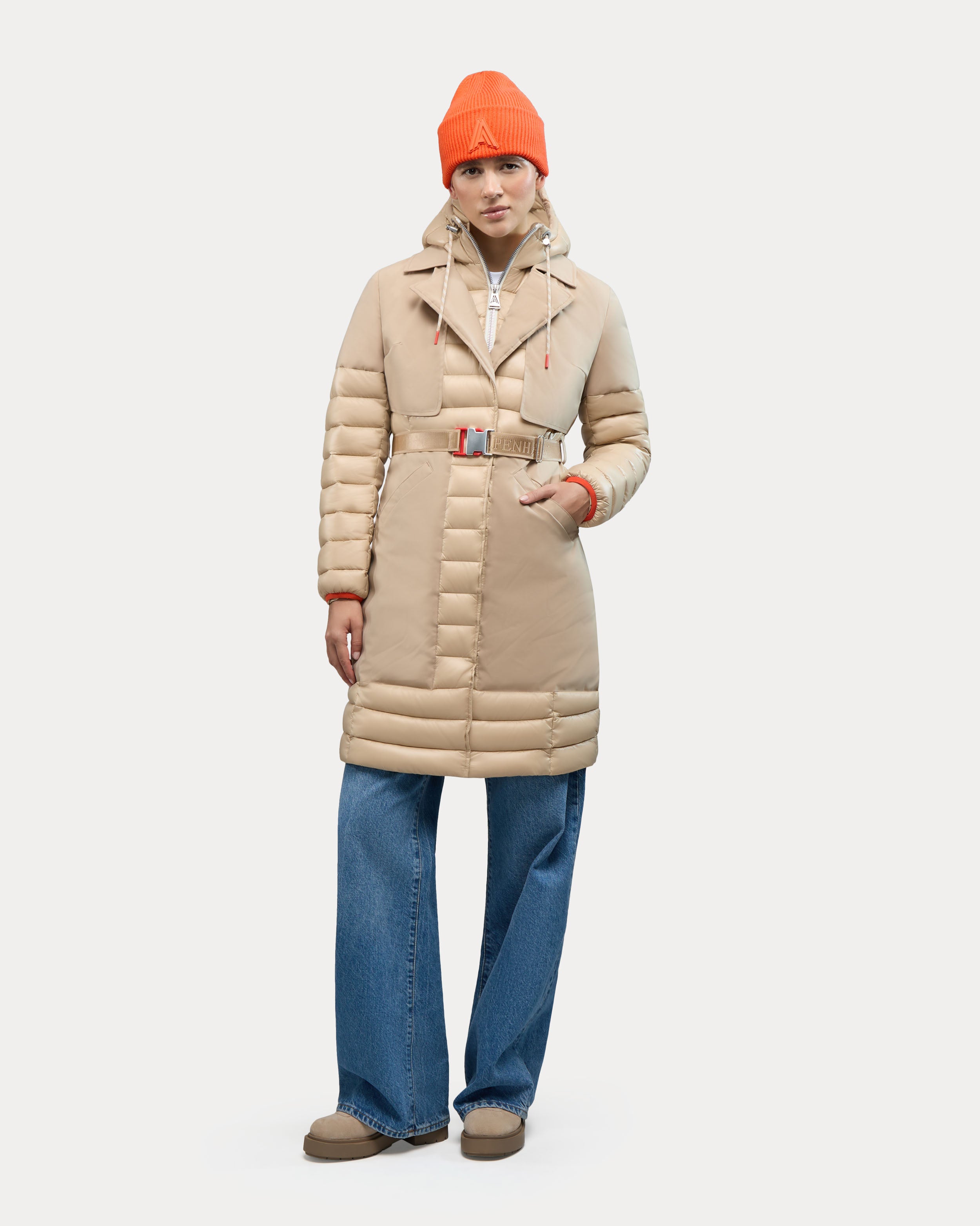 Beaufort Women’s Mixed Media Insulated Trench Coat