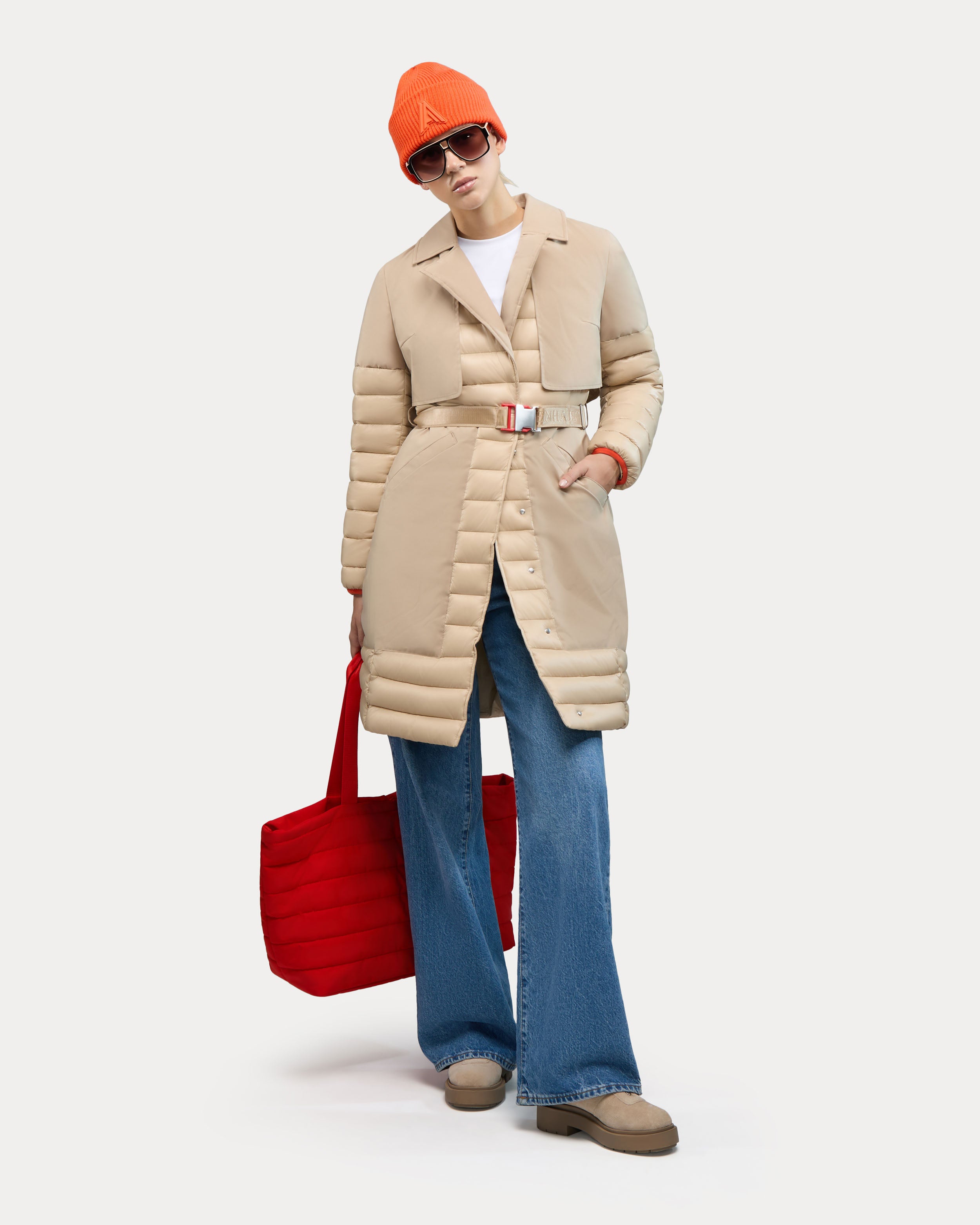 Beaufort Women’s Mixed Media Insulated Trench Coat