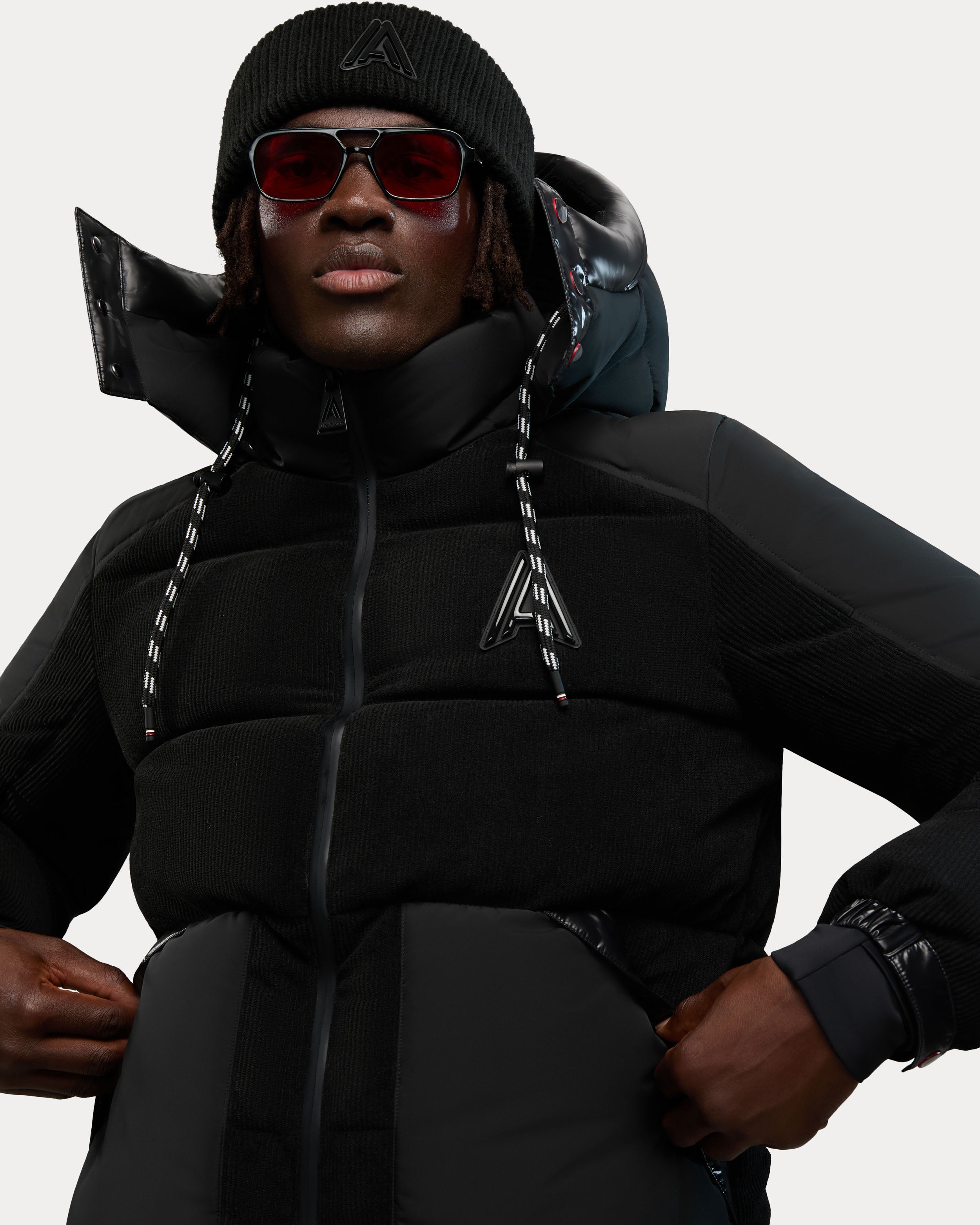 Chamonix Veste Bouffante en Velours Côtelé avec Details Contrastés pour Hommes 