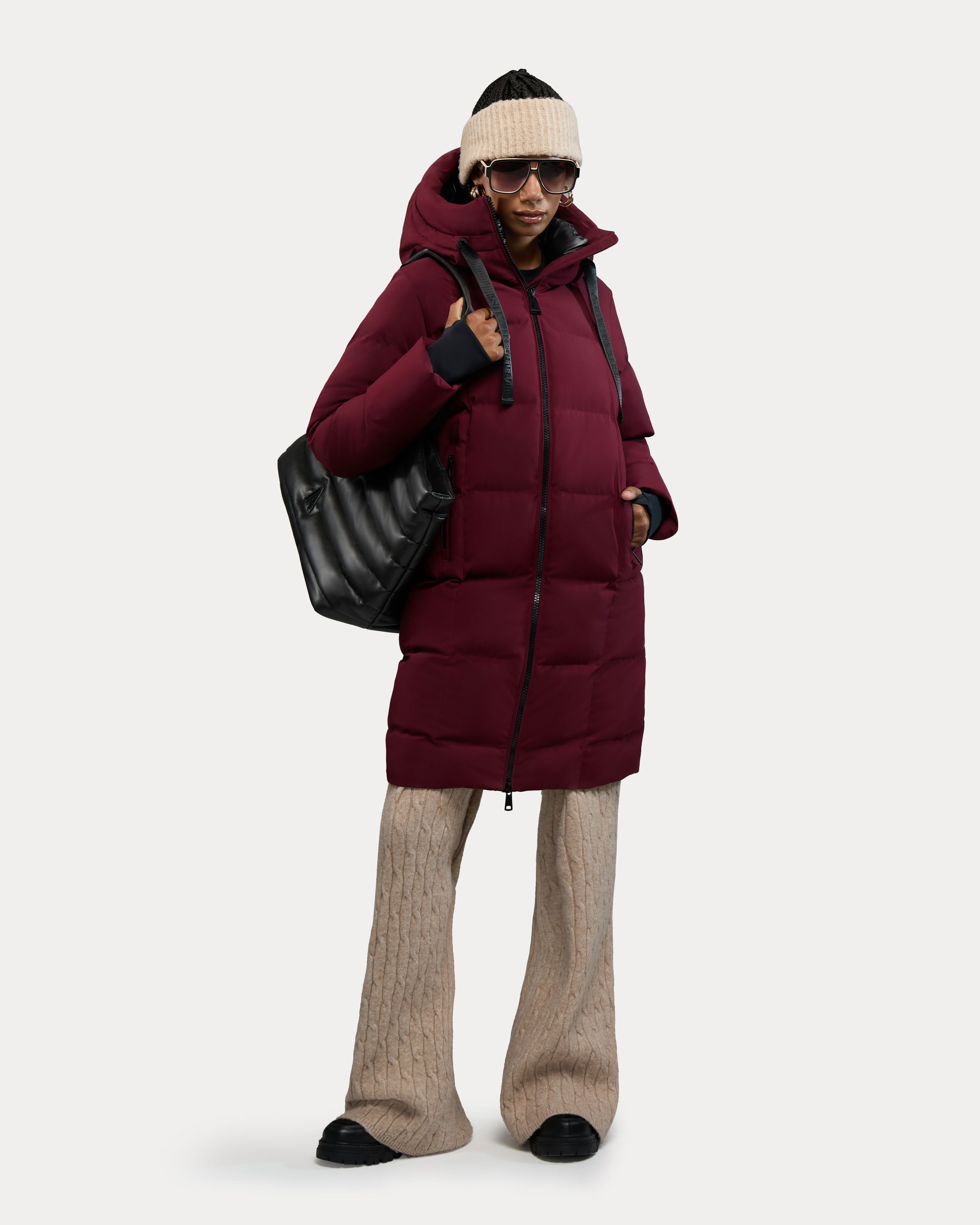 Cluze Mid-Length Puffer with Square Quilting