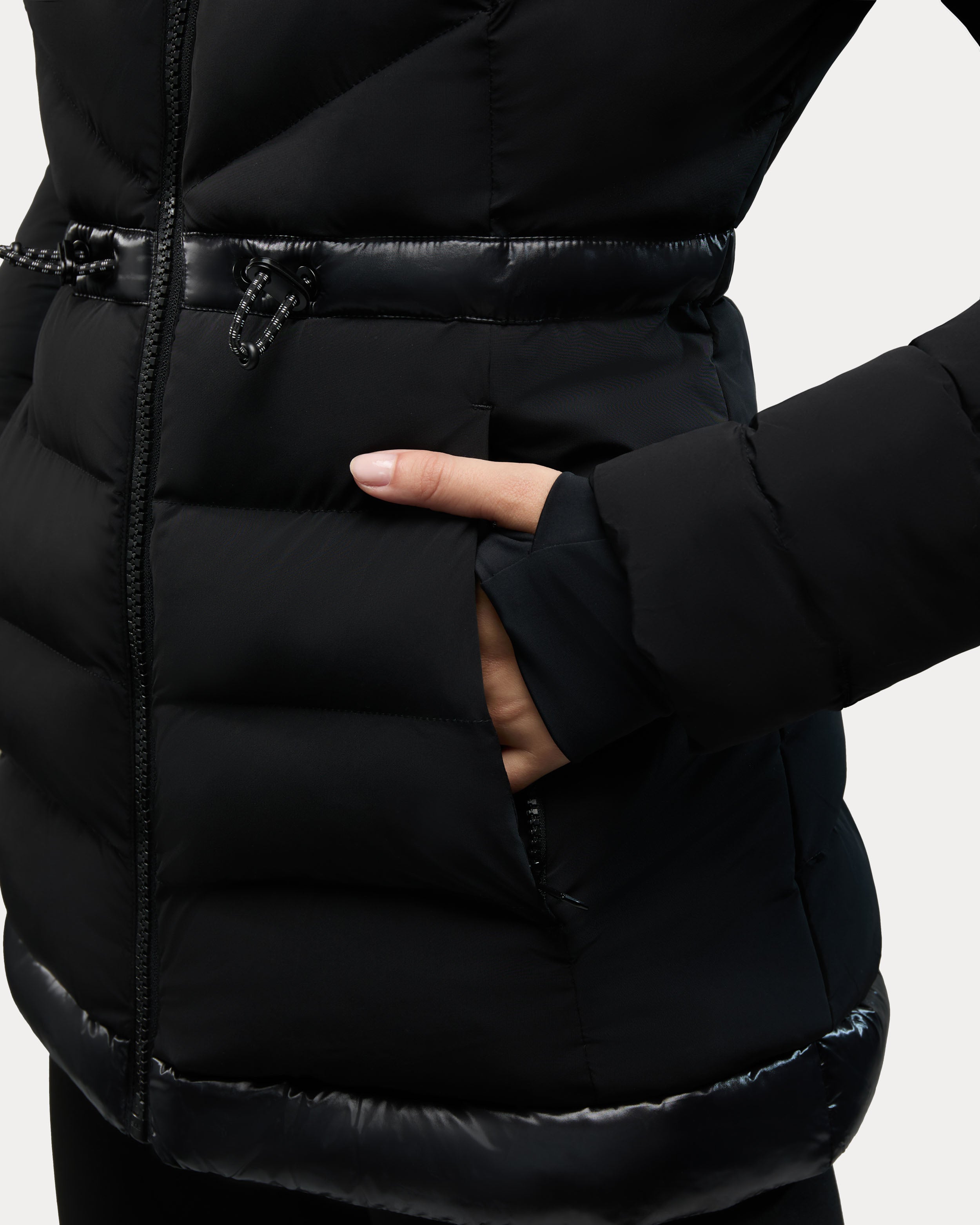 Manteau léger à matelassage en chevron Everlong avec détails lustrés