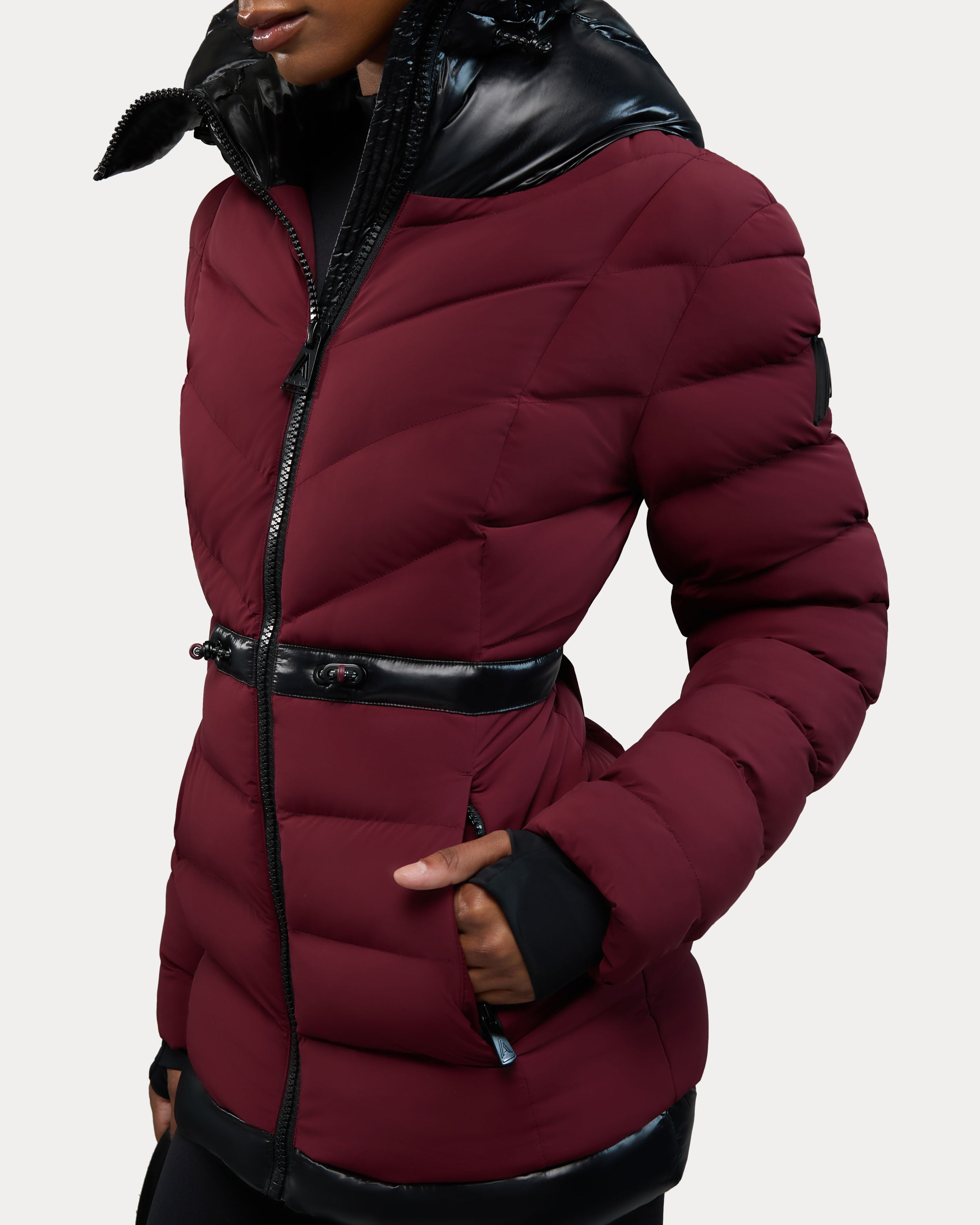 Manteau léger à matelassage en chevron Everlong avec détails lustrés
