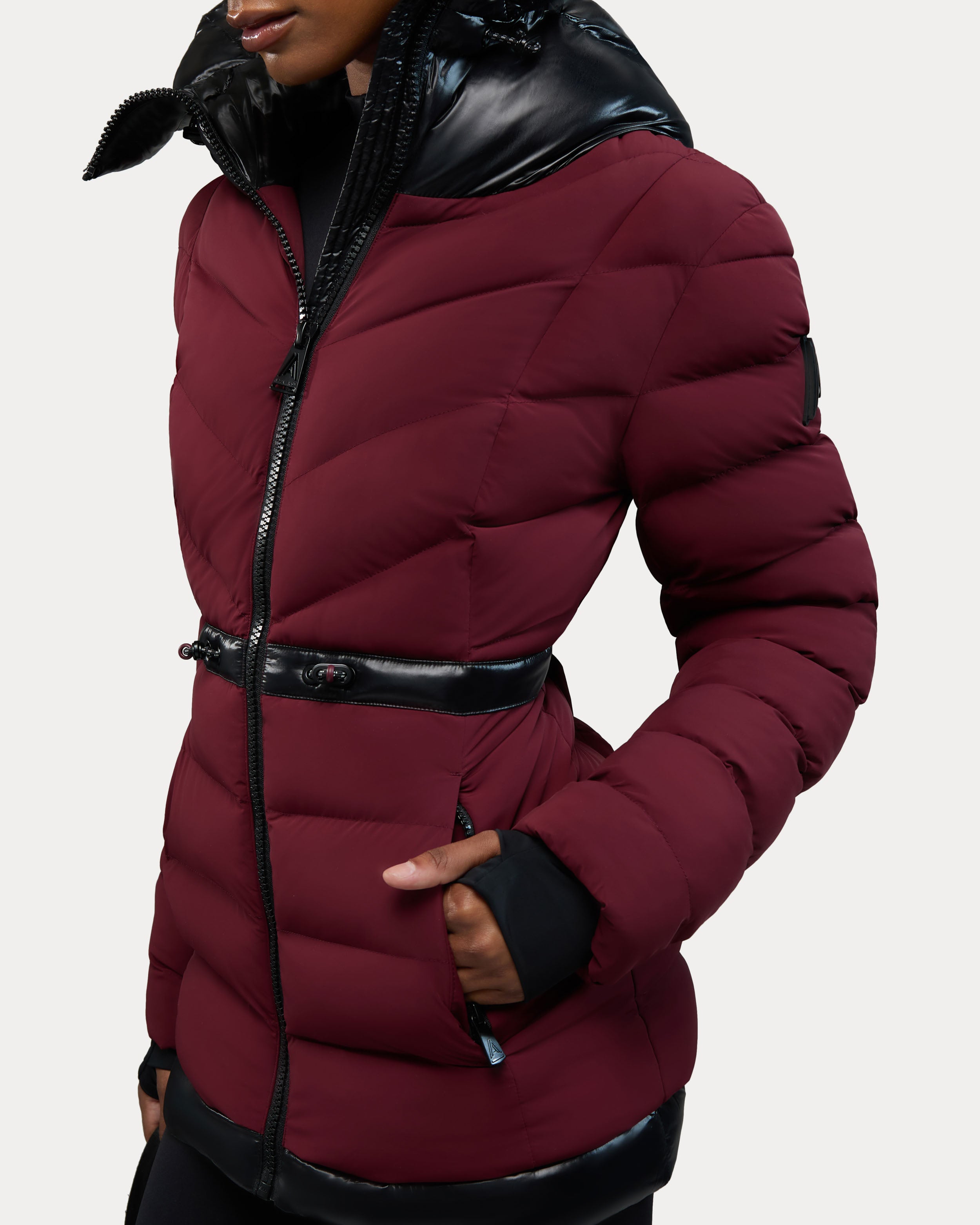 Manteau léger à matelassage en chevron Everlong avec détails lustrés
