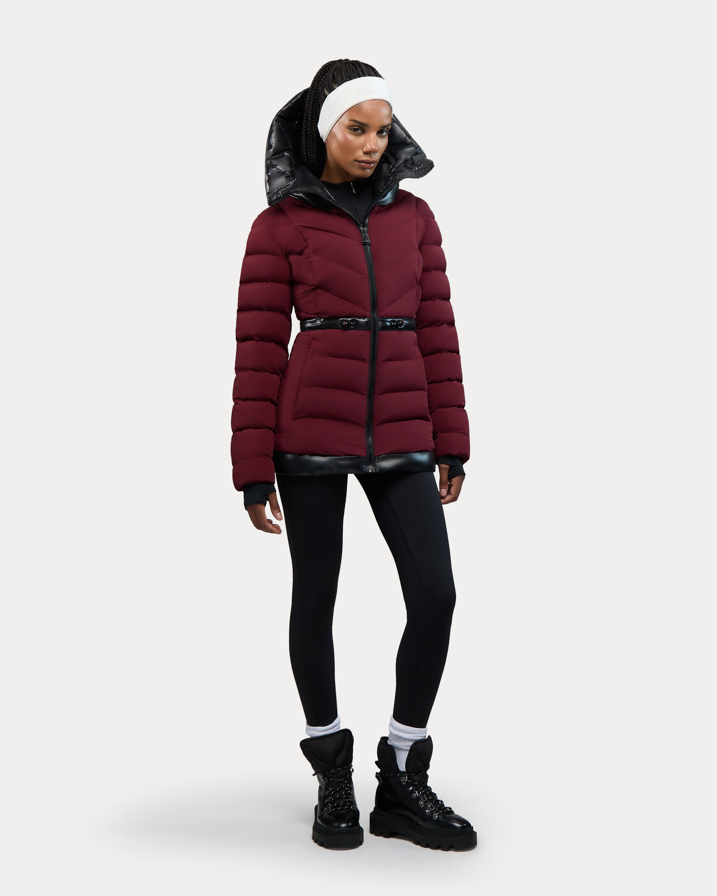 Manteau léger à matelassage en chevron Everlong avec détails lustrés