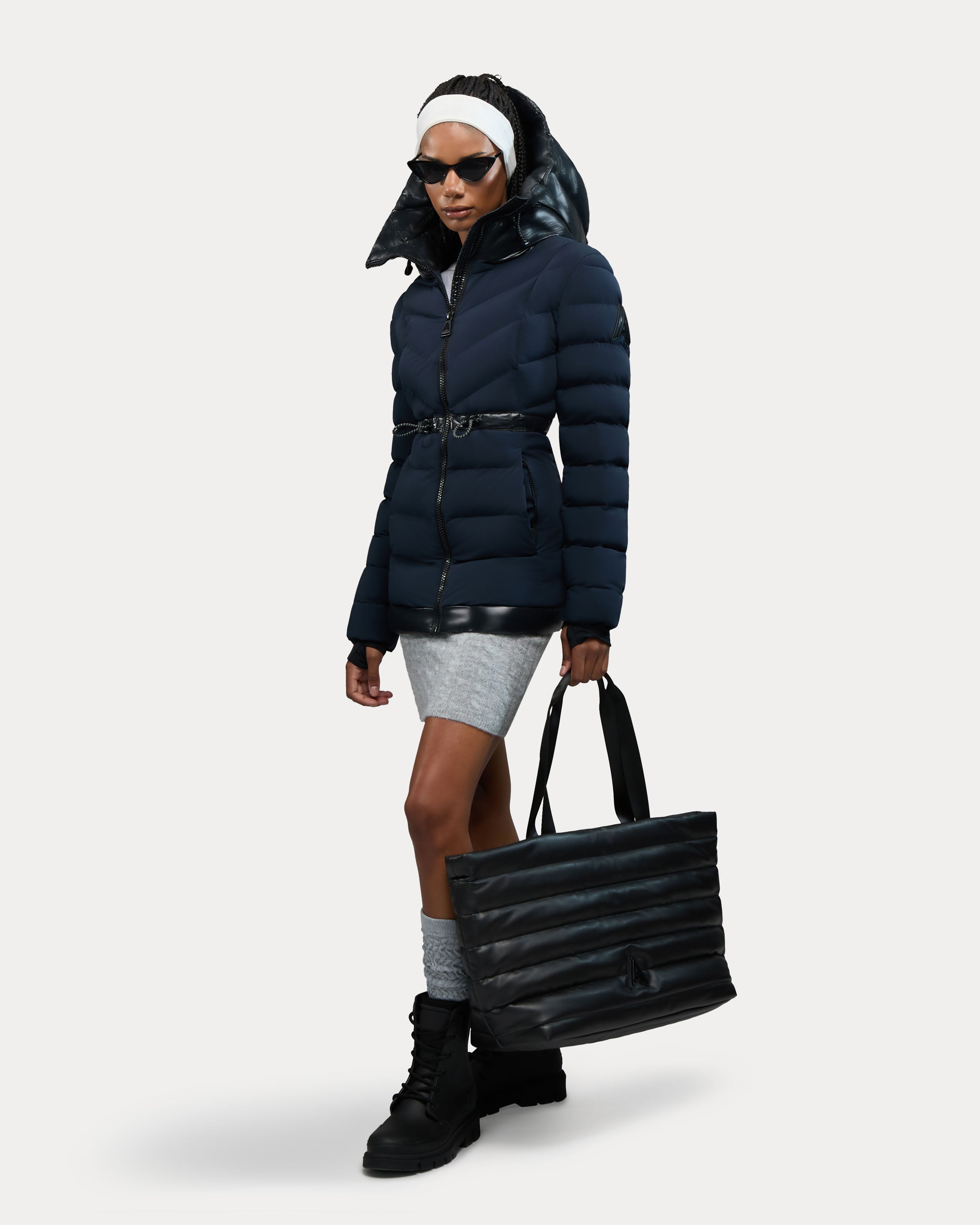Manteau léger à matelassage en chevron Everlong avec détails lustrés
