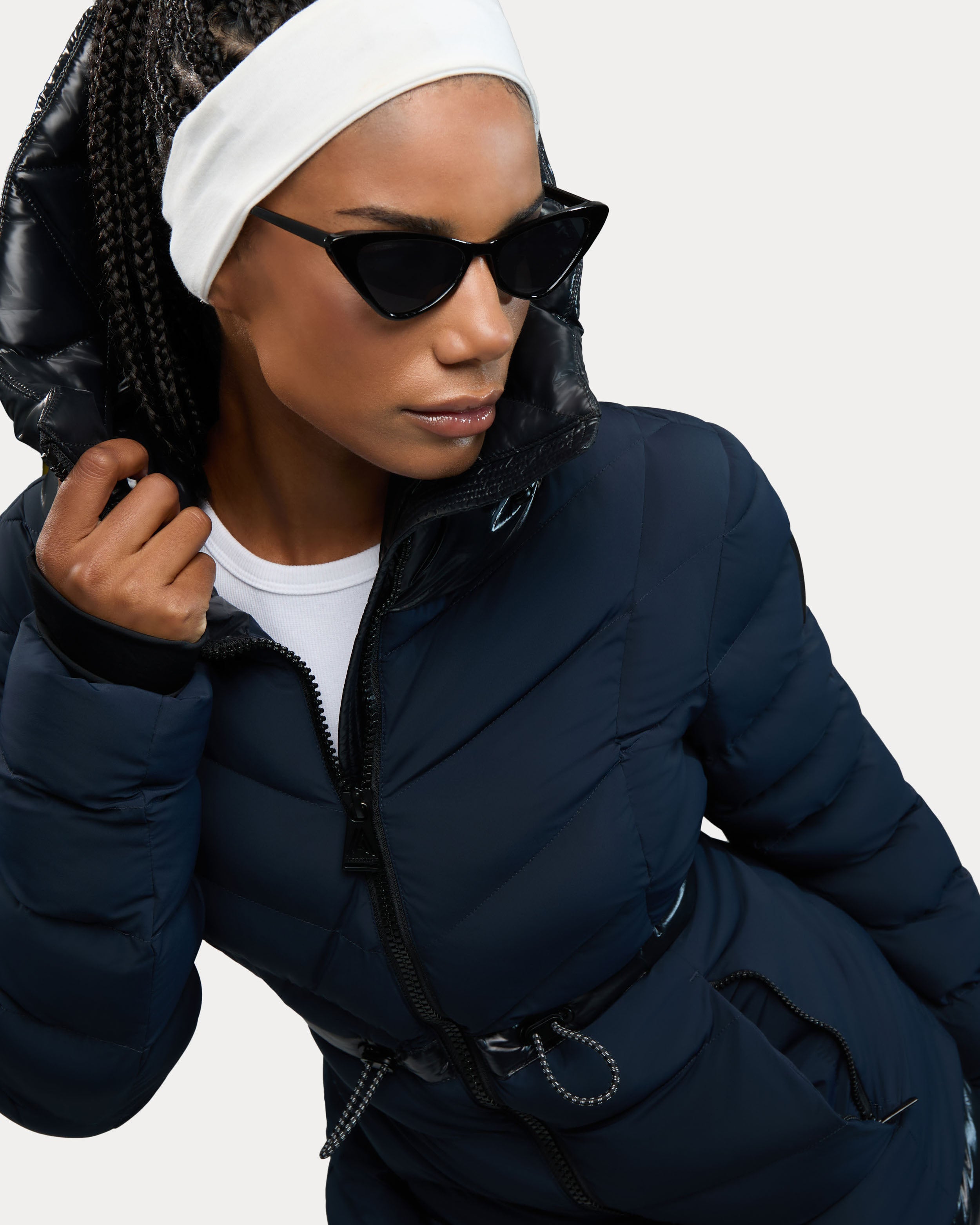 Manteau léger à matelassage en chevron Everlong avec détails lustrés