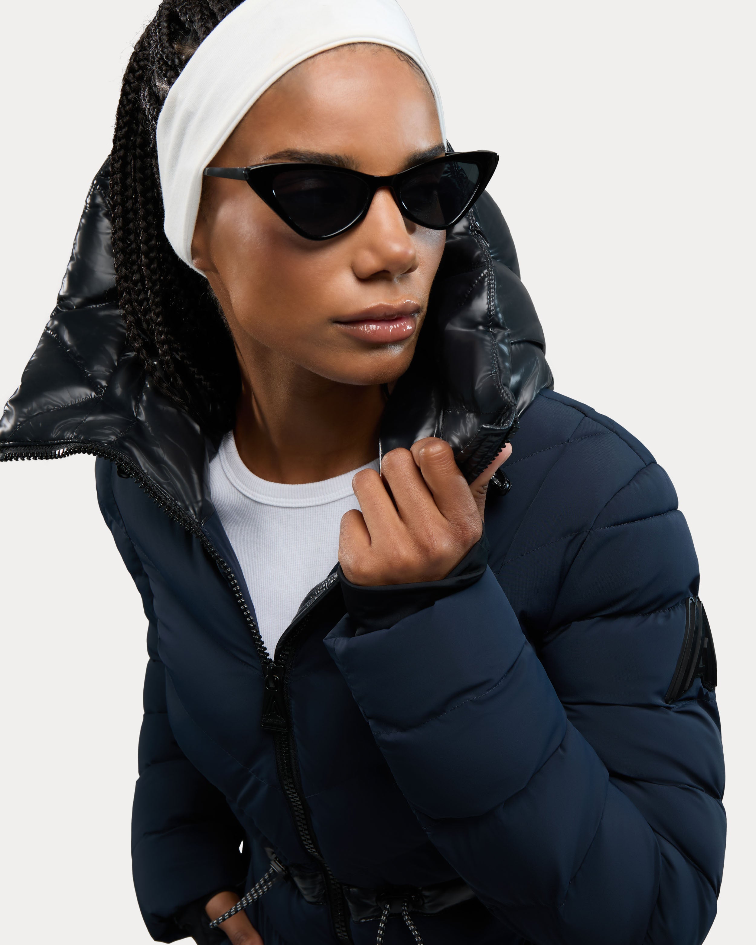 Manteau léger à matelassage en chevron Everlong avec détails lustrés