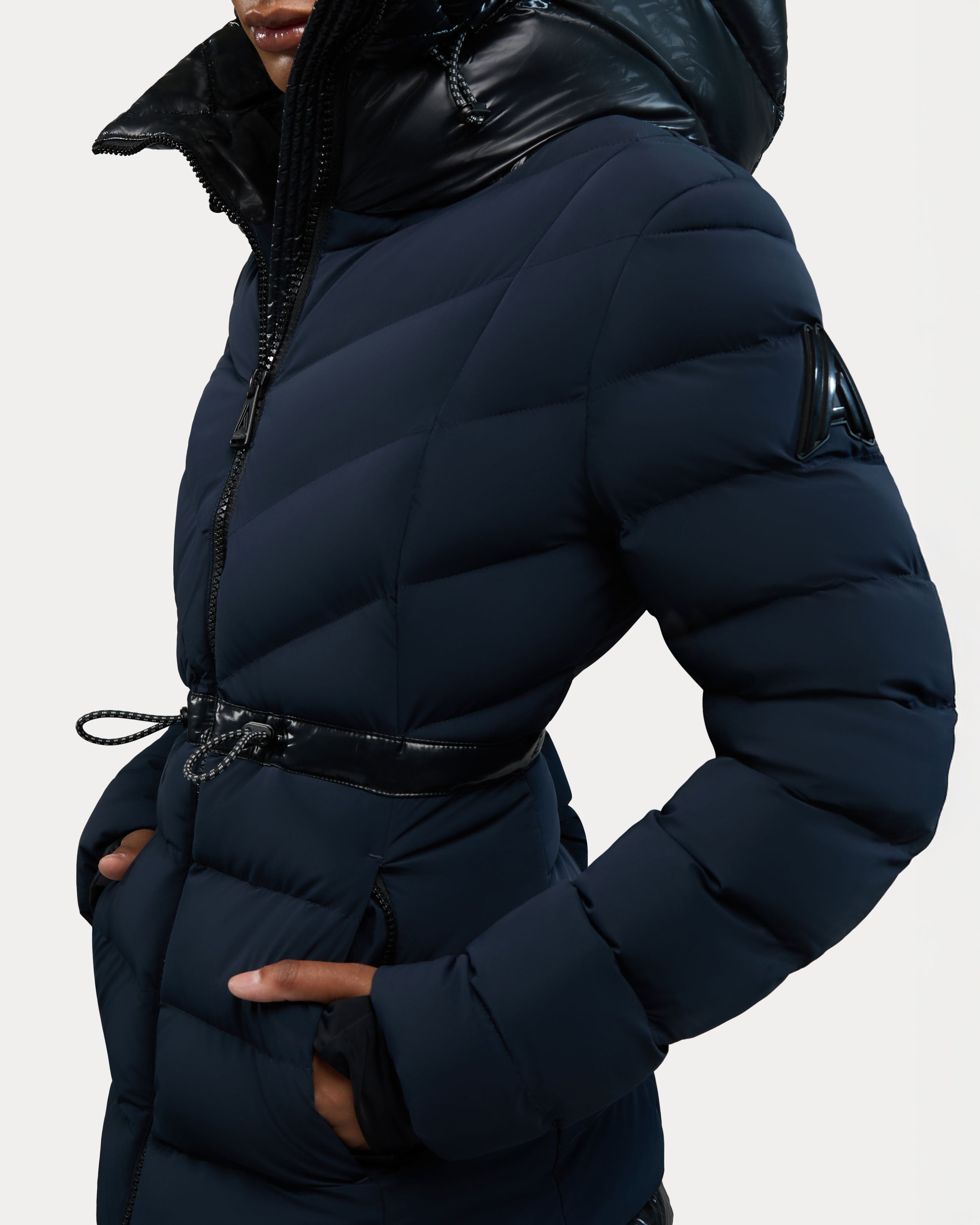 Manteau léger à matelassage en chevron Everlong avec détails lustrés
