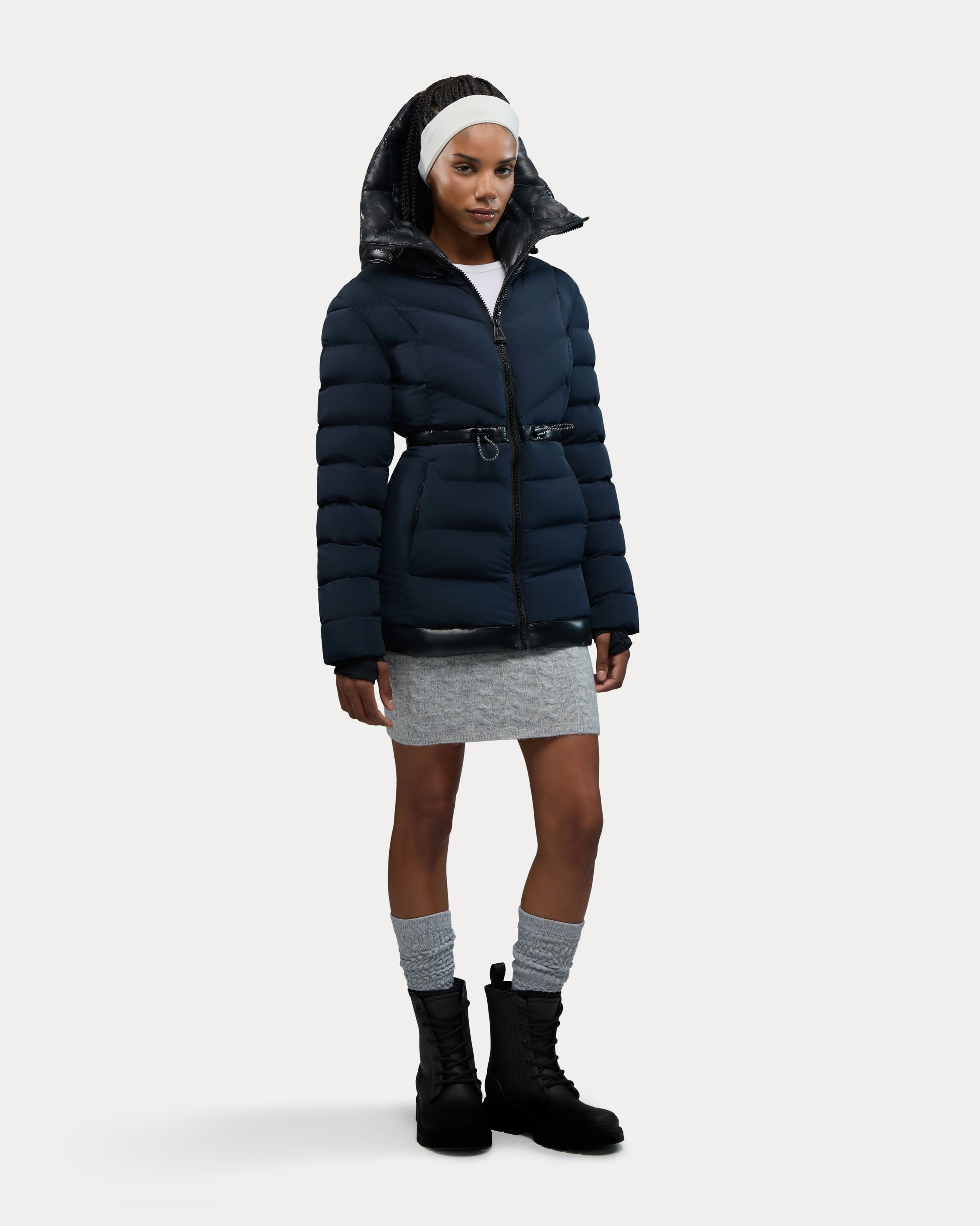 Manteau léger à matelassage en chevron Everlong avec détails lustrés