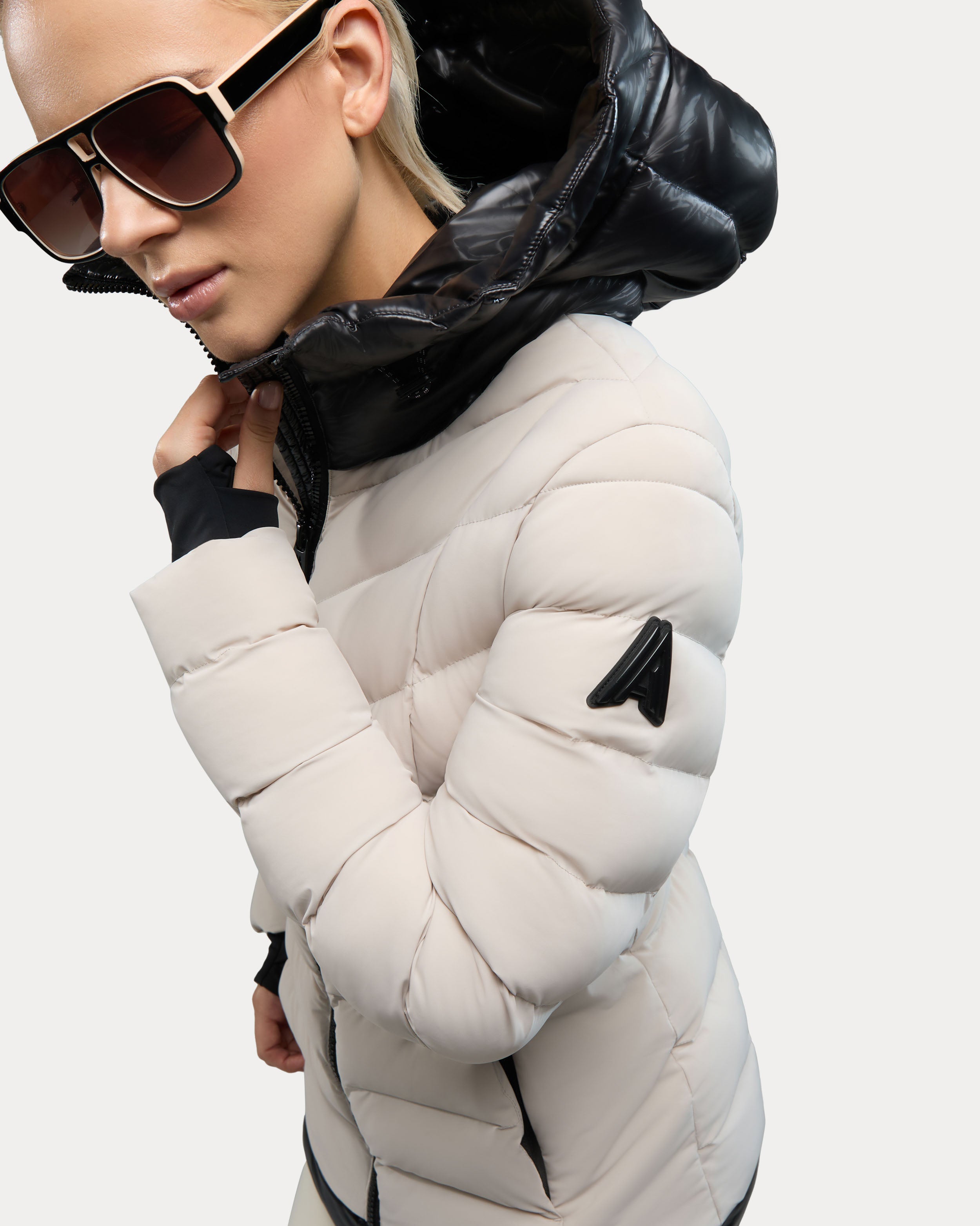 Manteau léger à matelassage en chevron Everlong avec détails lustrés