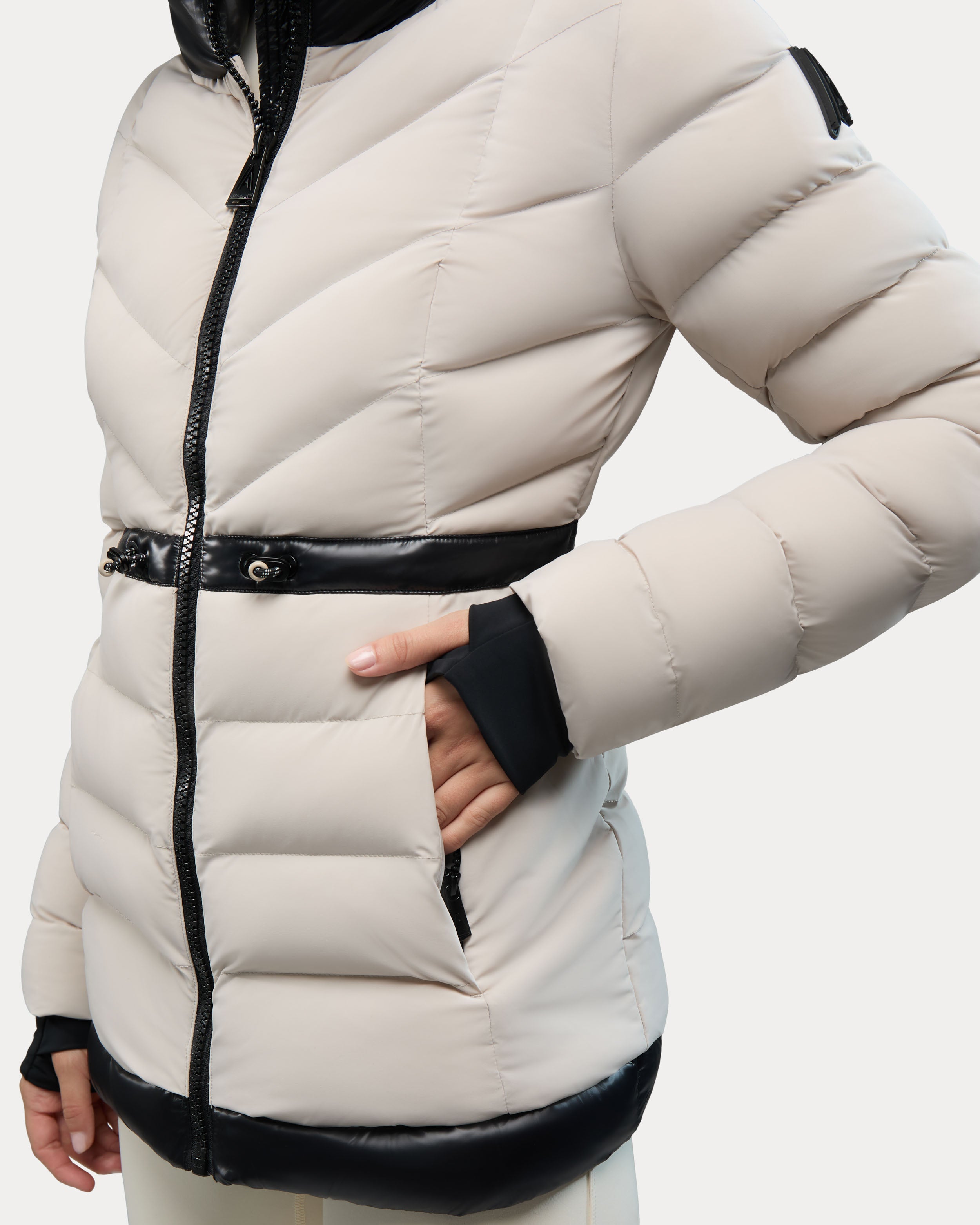 Manteau léger à matelassage en chevron Everlong avec détails lustrés