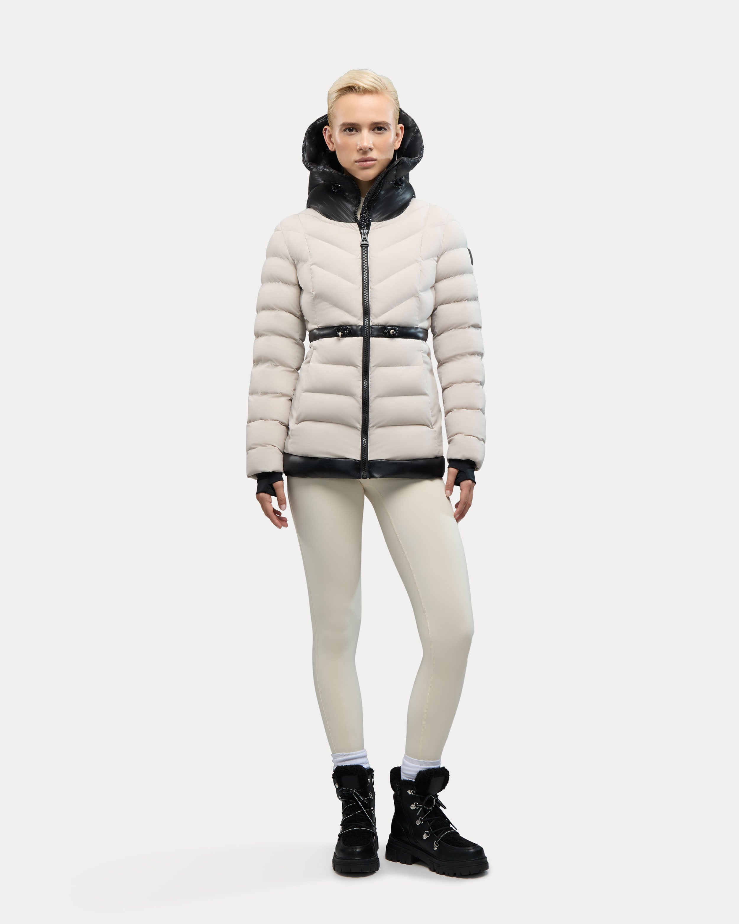 Manteau léger à matelassage en chevron Everlong avec détails lustrés