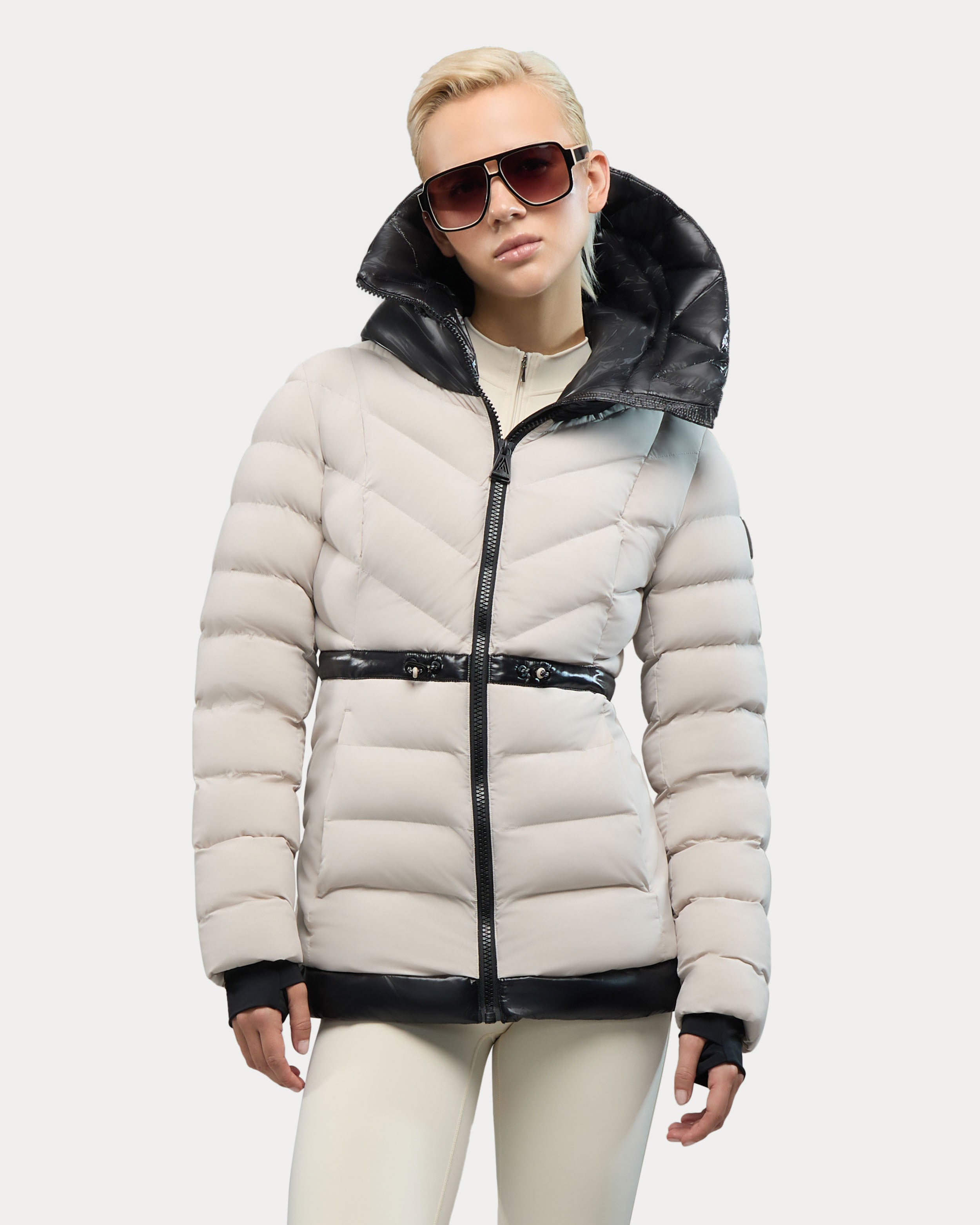 Manteau léger à matelassage en chevron Everlong avec détails lustrés