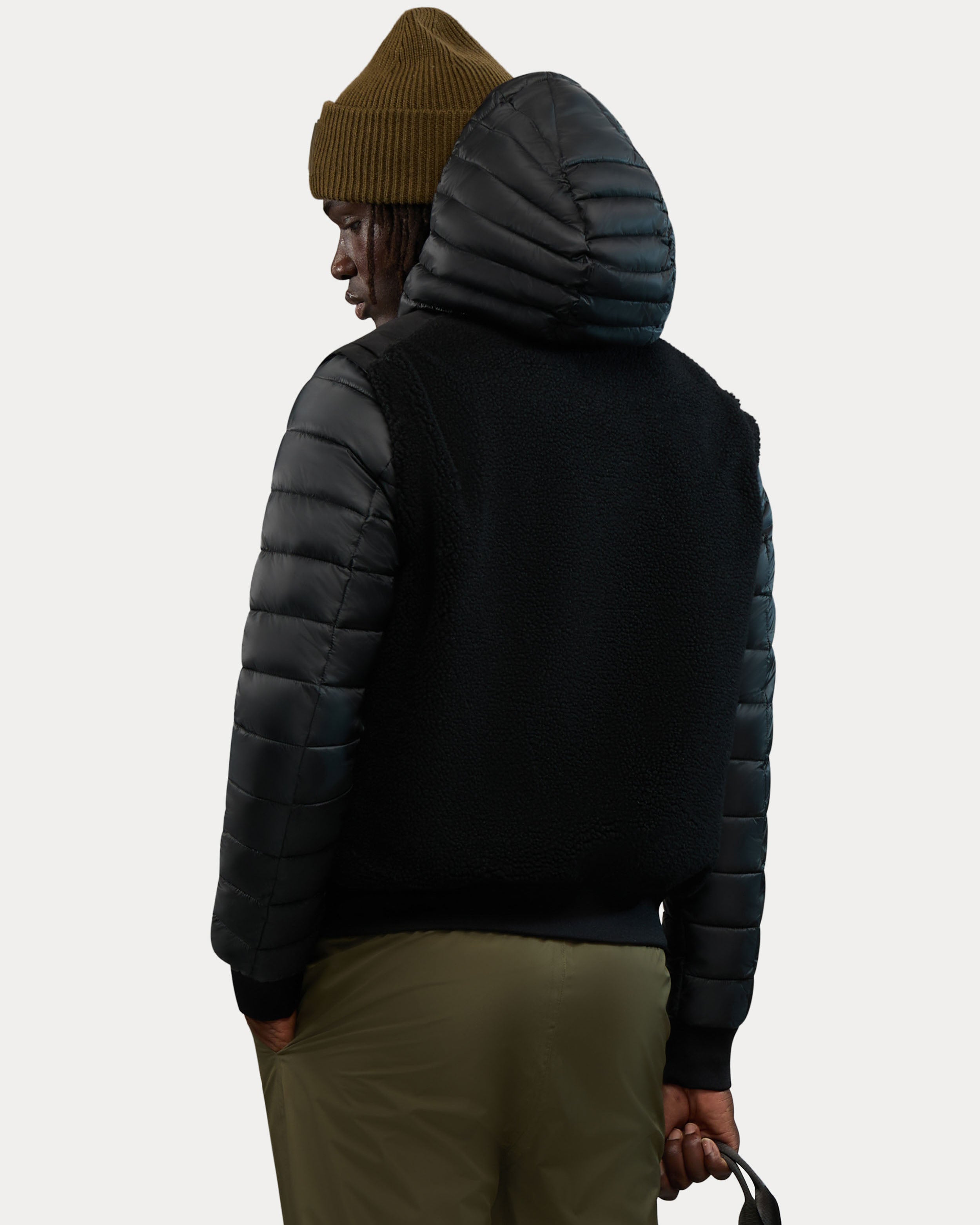 Manteau matelassé léger en matériaux assortis 2-en-1 Kirkjufell avec manches amovibles